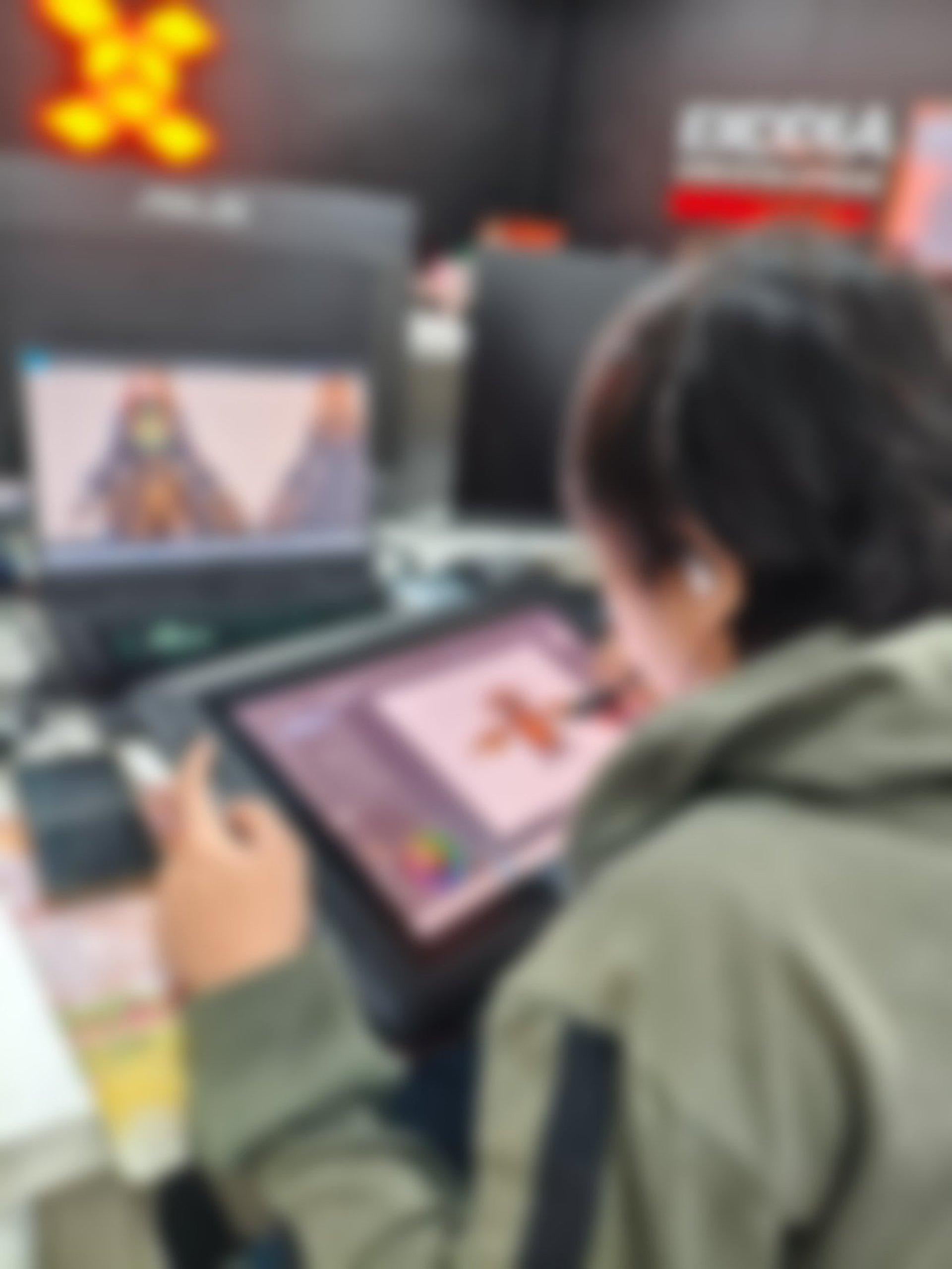 an abstract photo of a curved building with a blue sky in the background