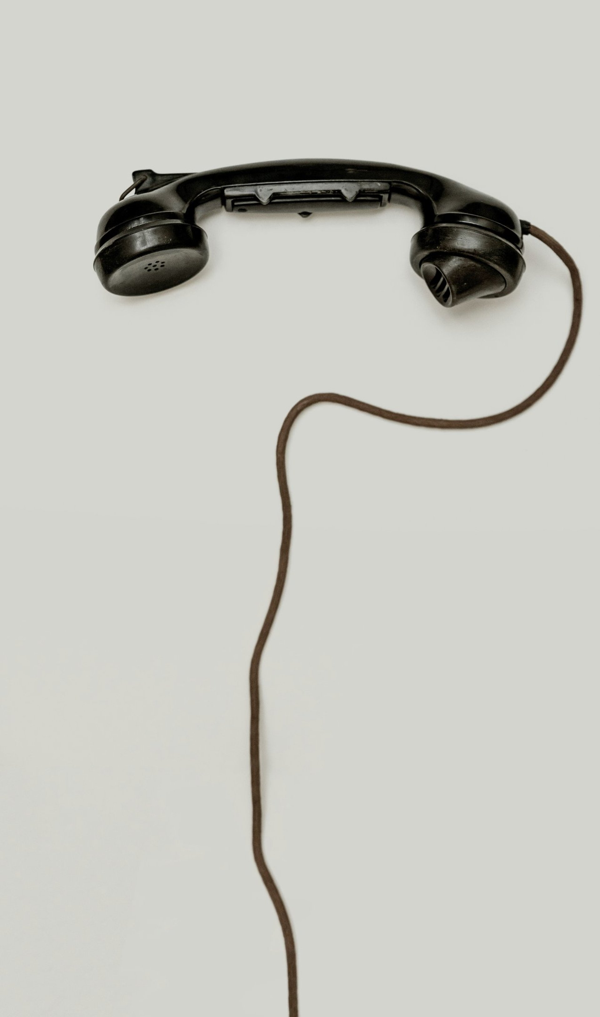 black corded telephone