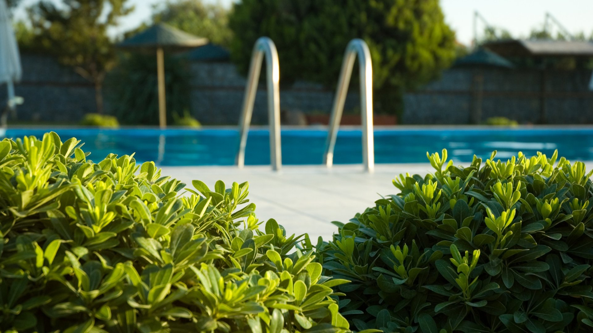 an abstract photo of a curved building with a blue sky in the background