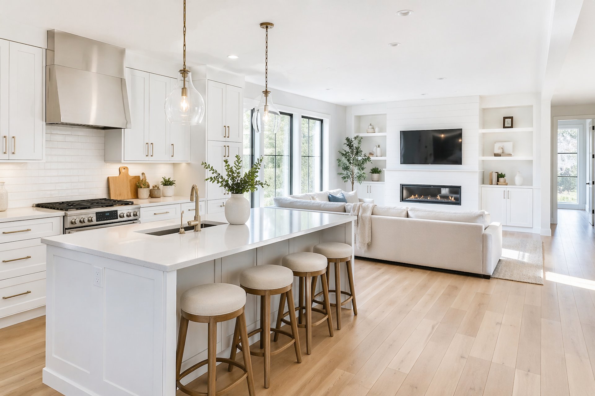 white top mount refrigerator beside white wooden kitchen cabinet