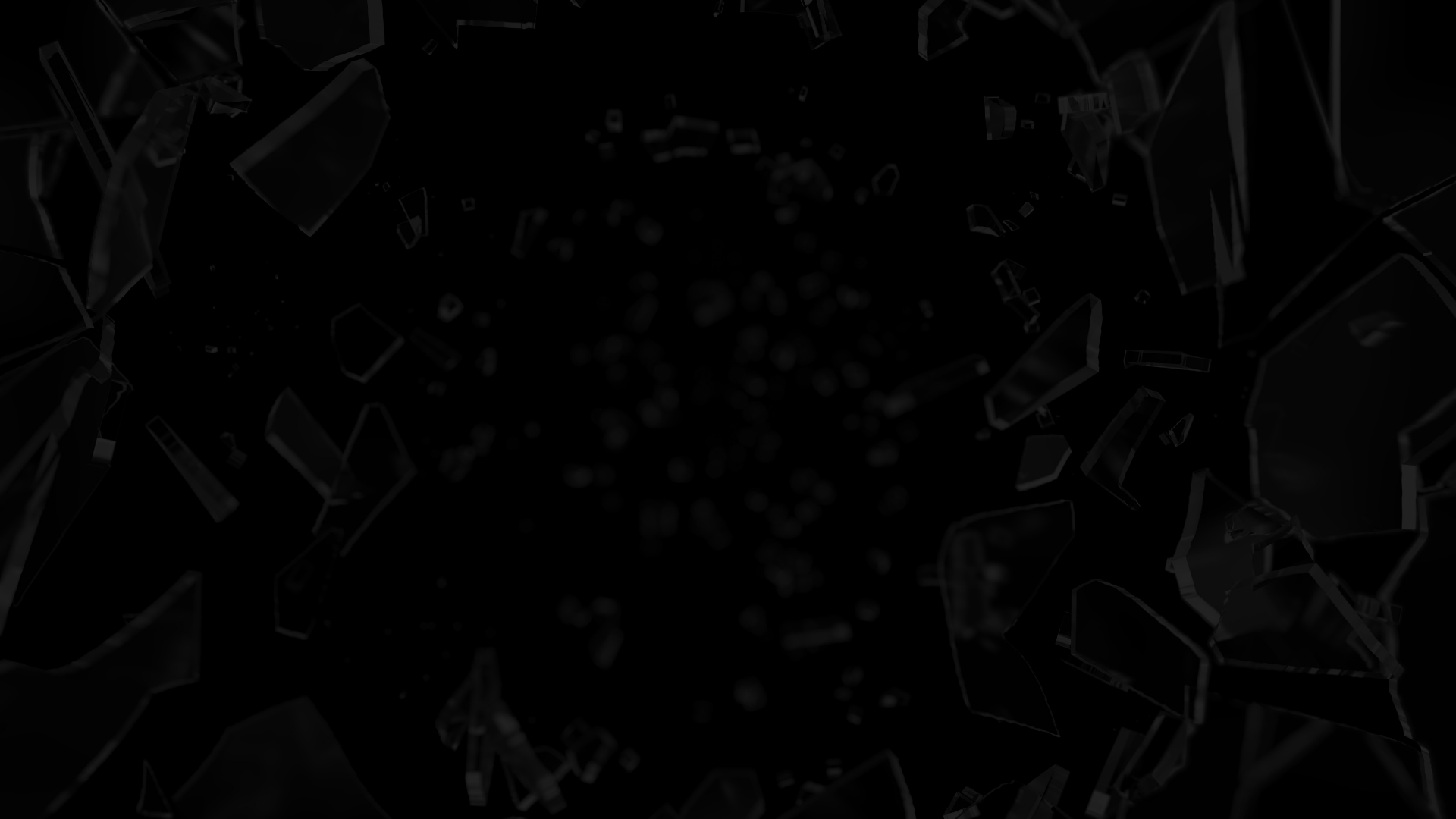 A dark background image of shattered glass.