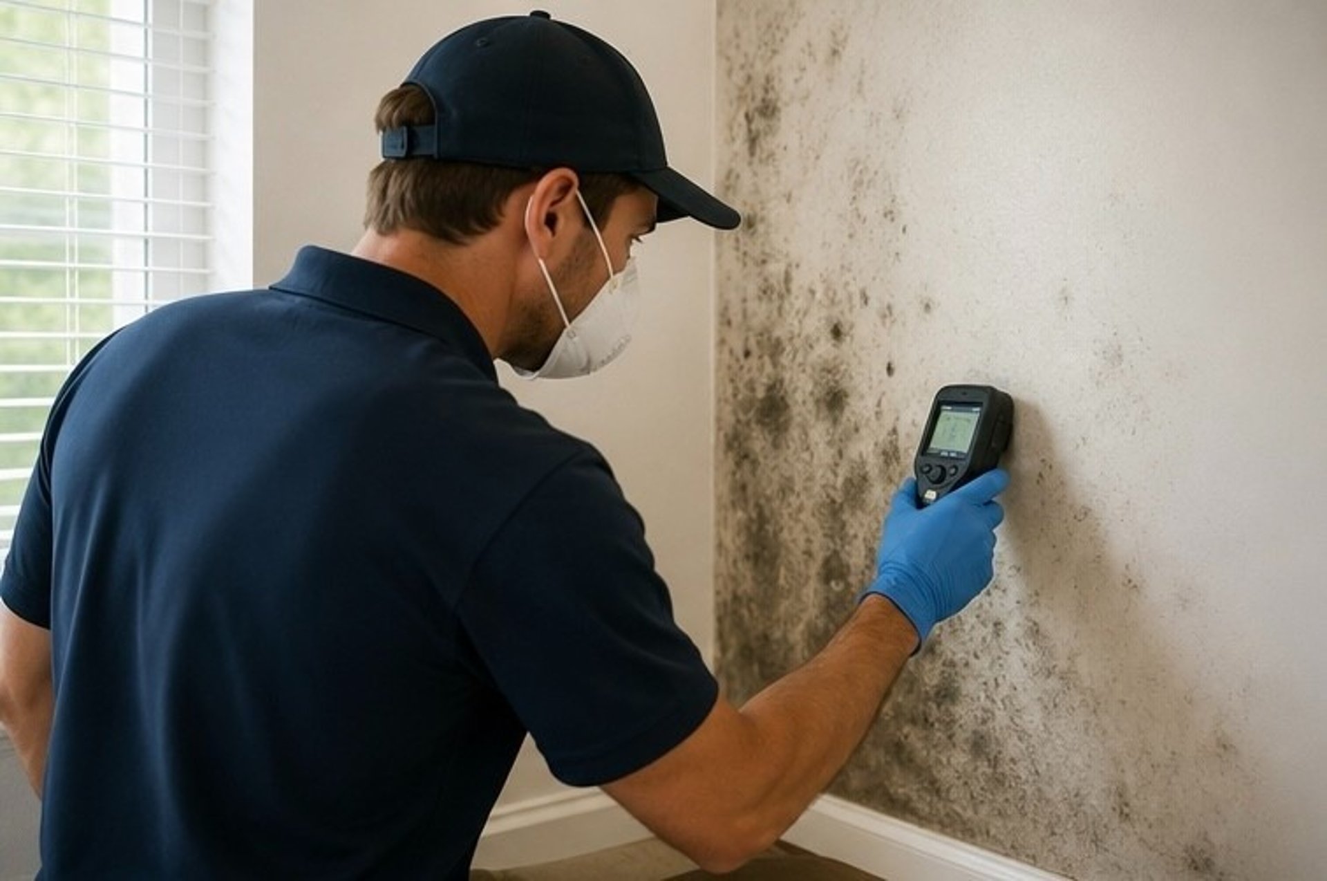 certified mold inspector conducting professional mold inspection and testing inside Colorado Springs residential property