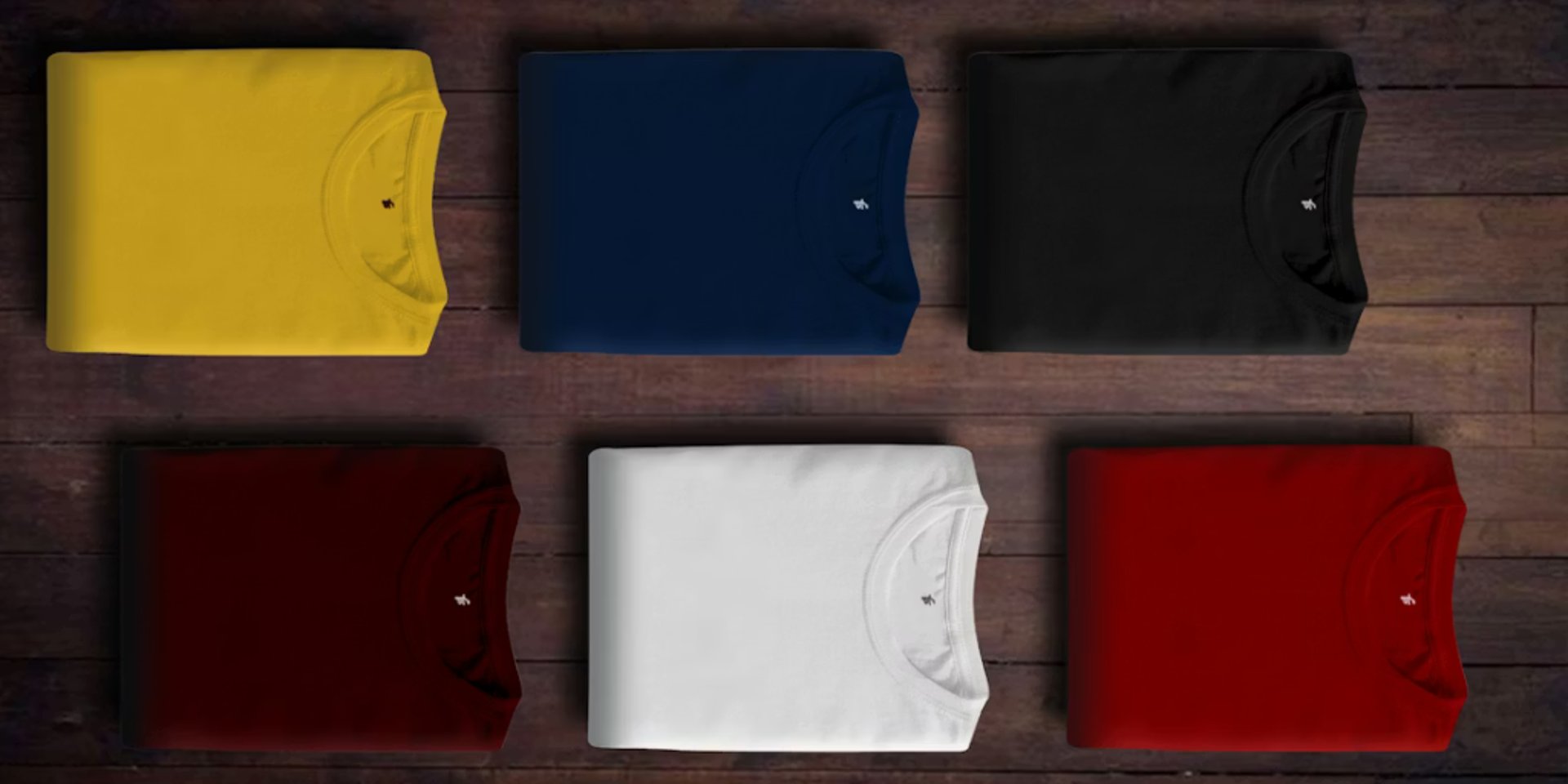 assorted color folded shirts on wooden panel
