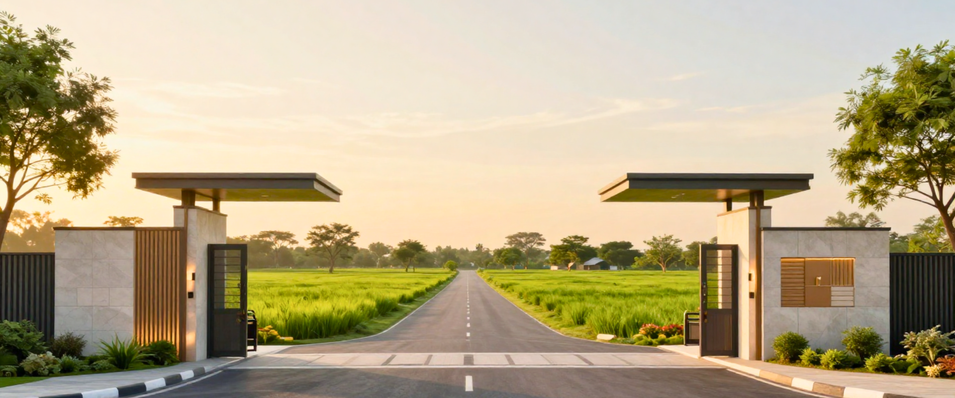 an abstract photo of a curved building with a blue sky in the background