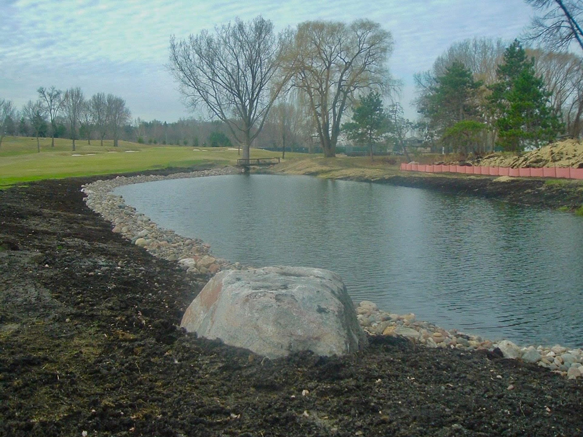 pond installed at golf course
