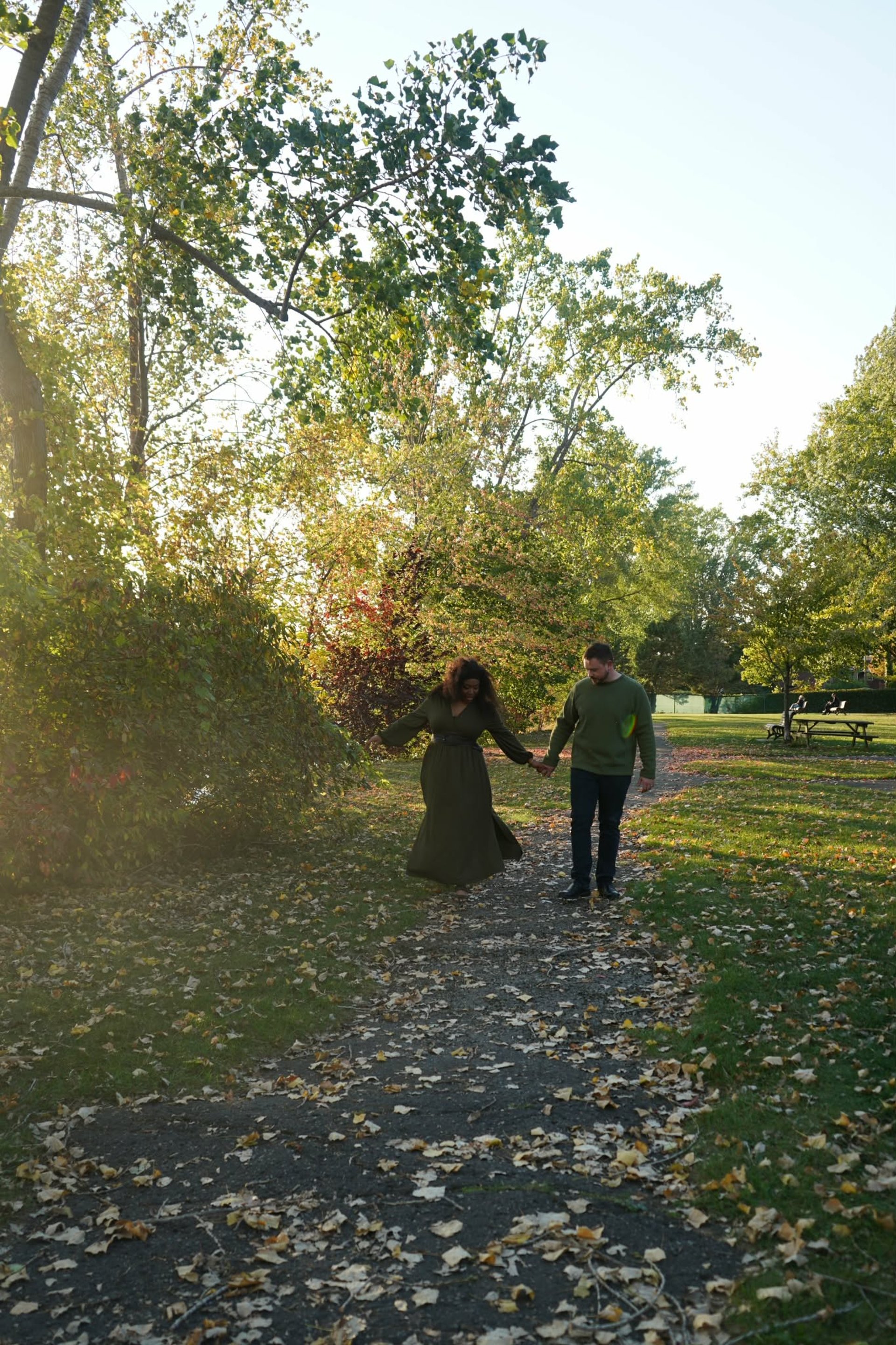 man and woman smiling