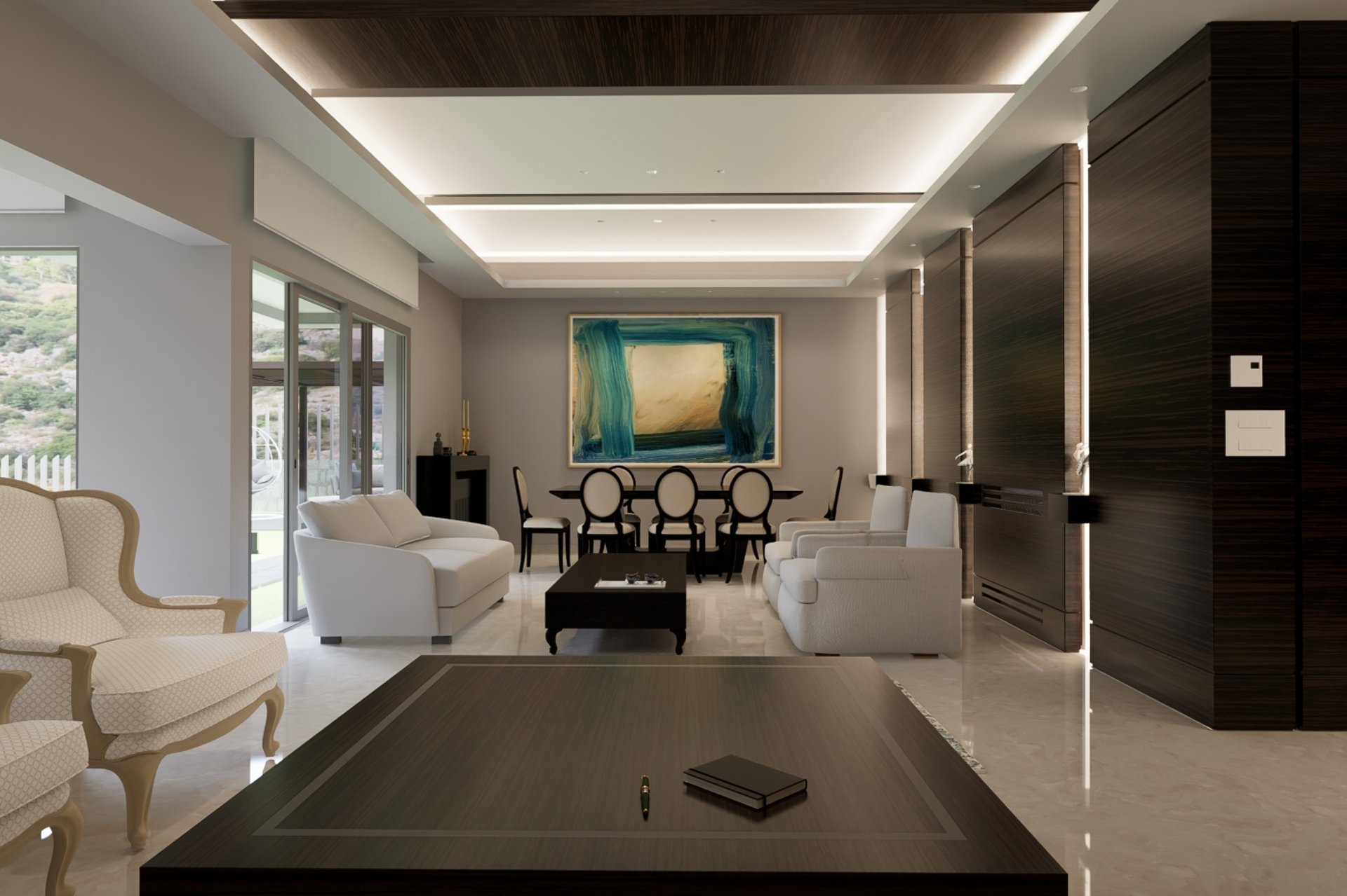 black blue and yellow textile