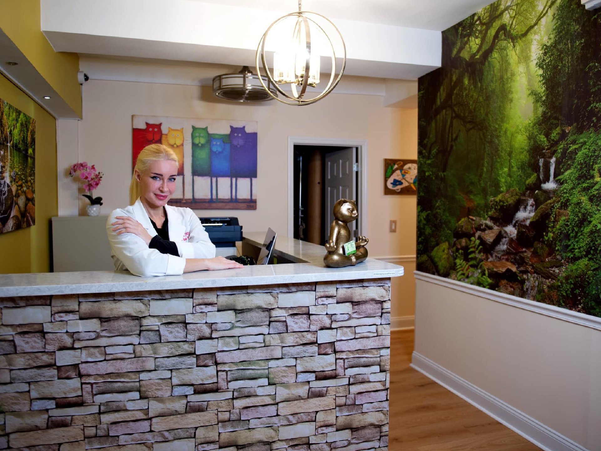 an abstract photo of a curved building with a blue sky in the background
