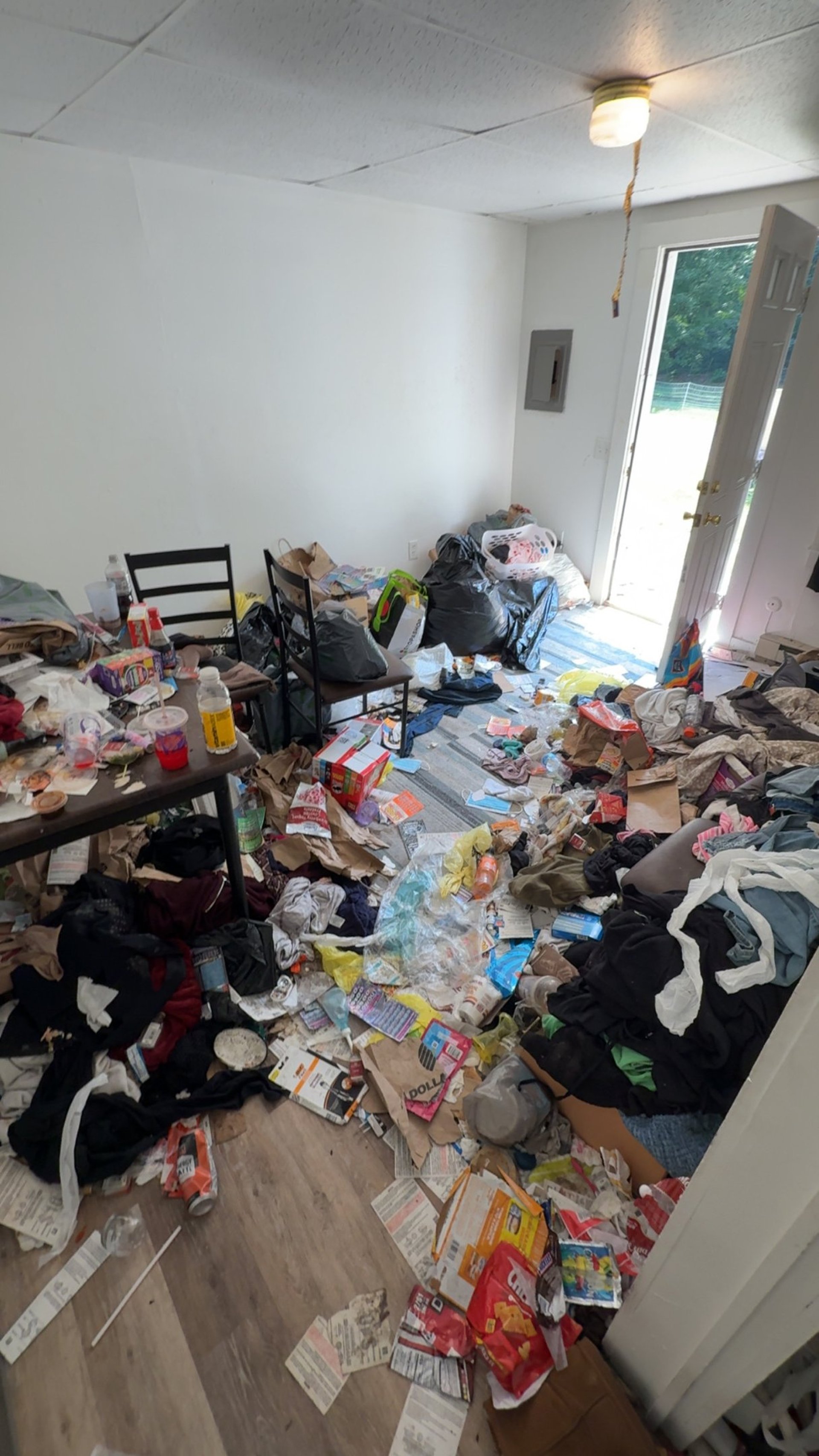Junk hauling truck loaded during Thompsonville cleanout project
