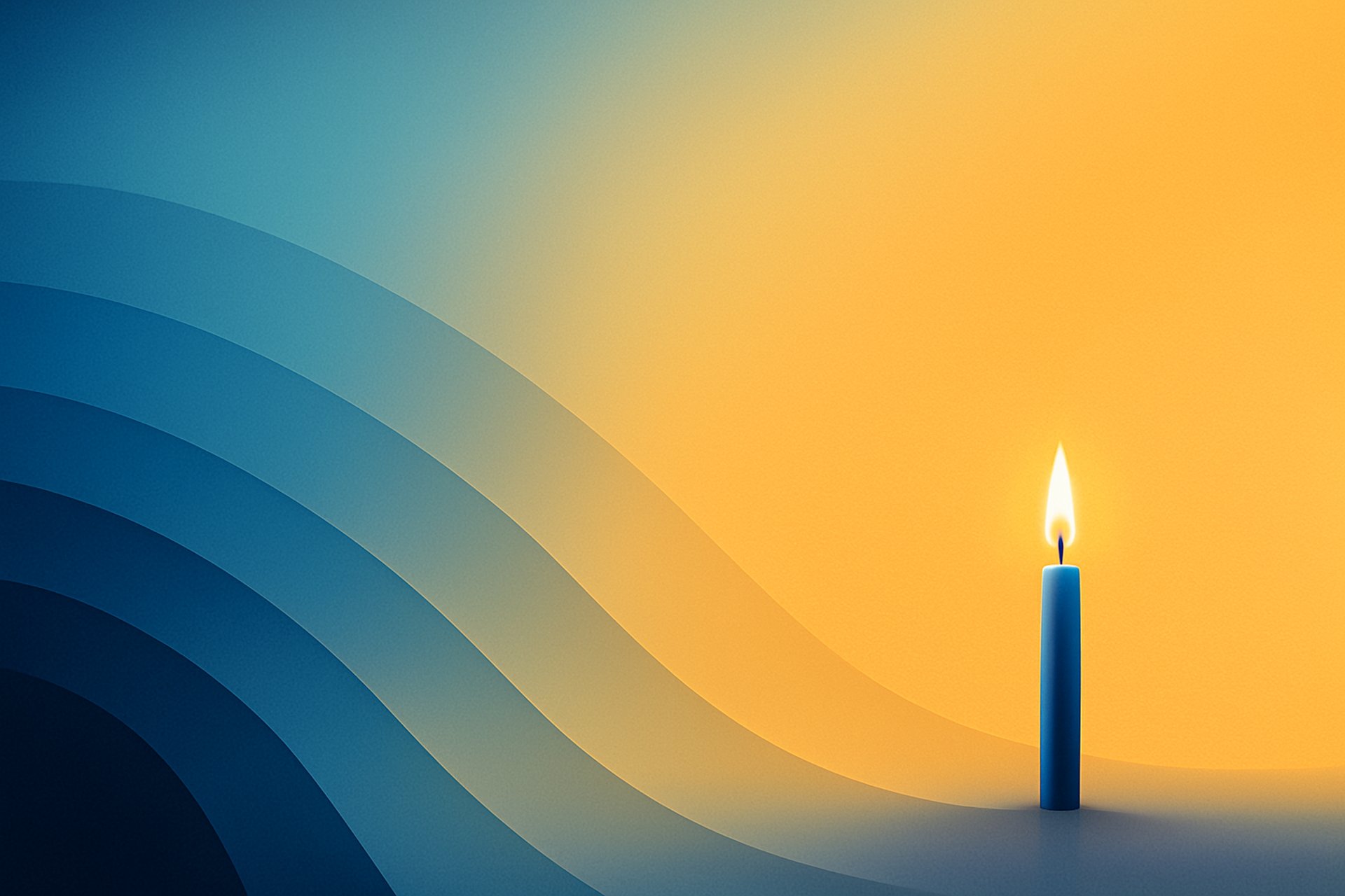 A row of lit candles sitting on top of a table