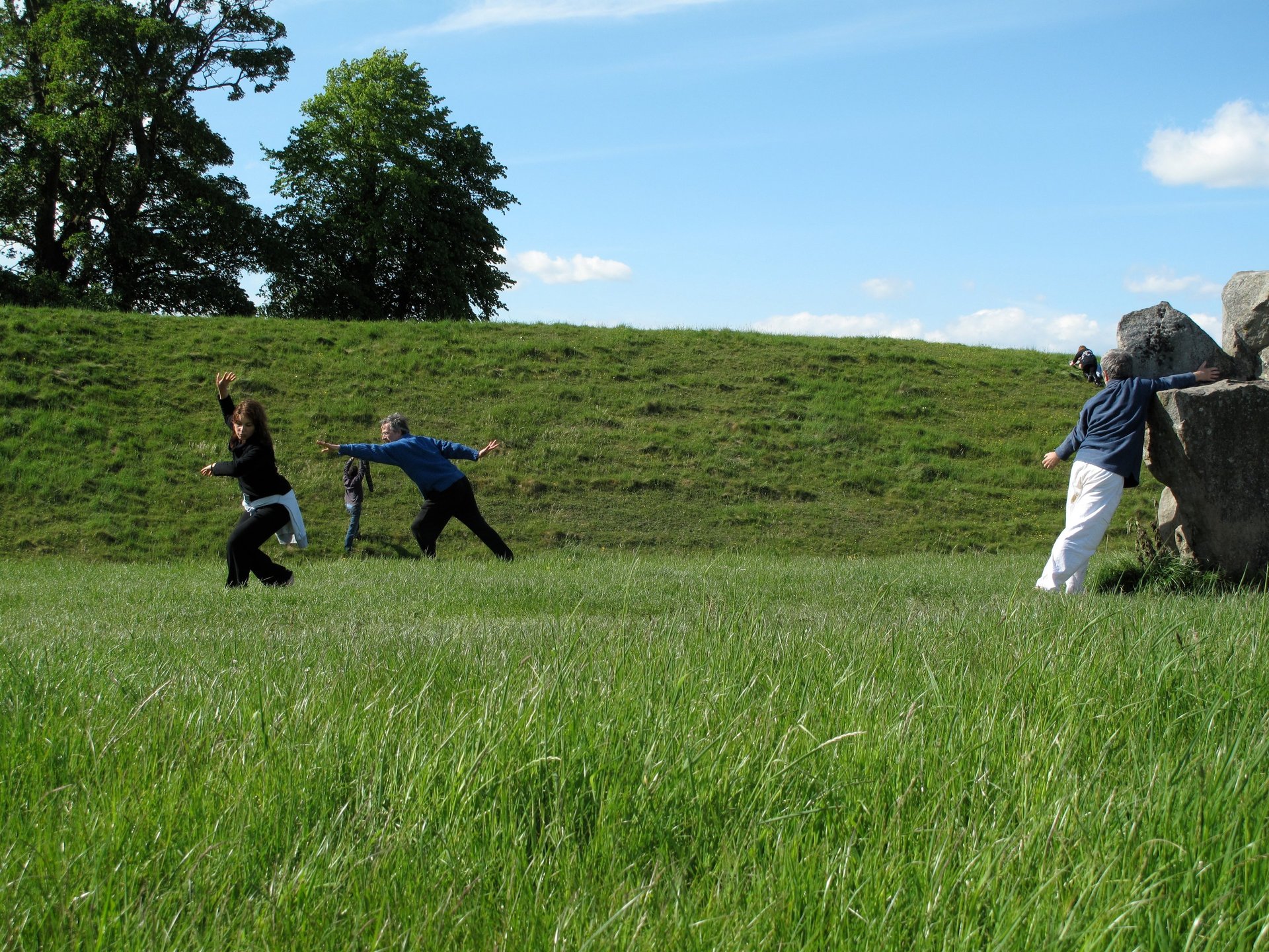an abstract photo of a curved building with a blue sky in the background