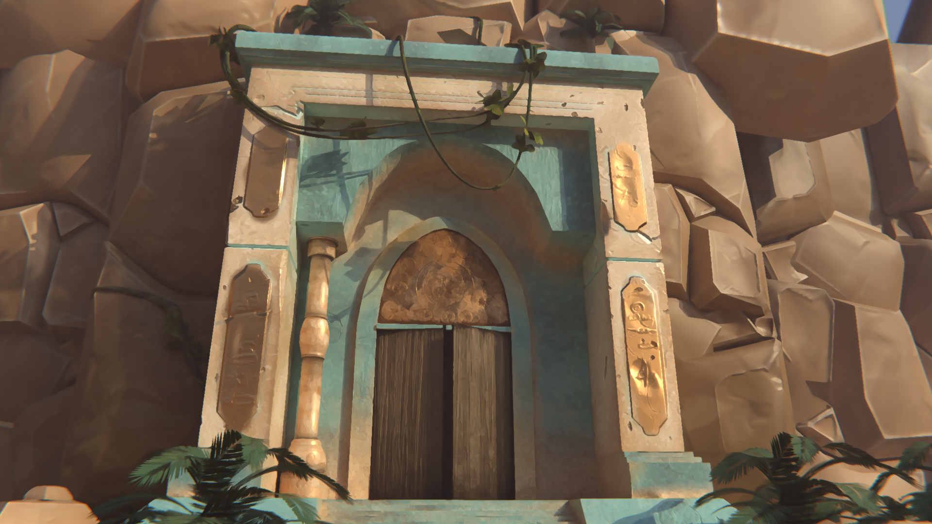 Rendu semi réaliste 3D - Porte Palais desert 