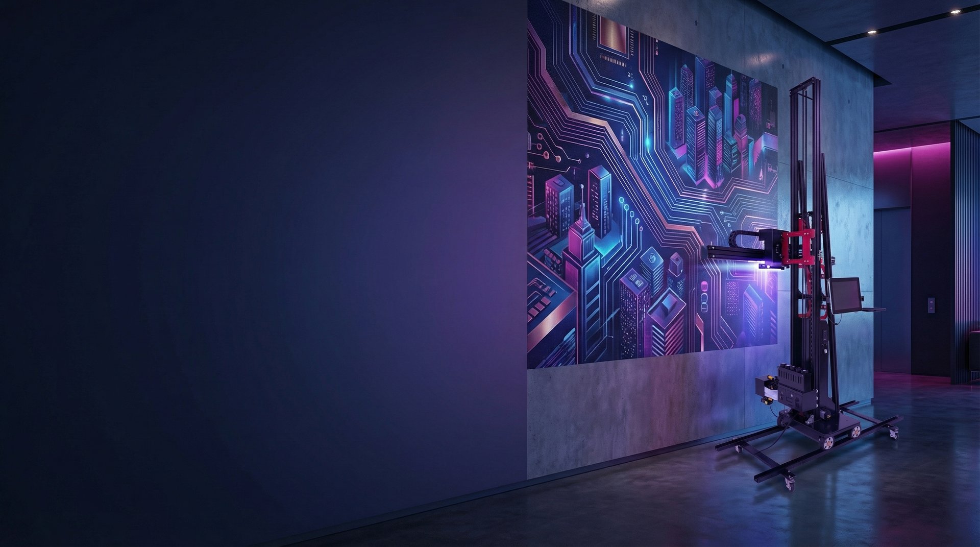 an abstract photo of a curved building with a blue sky in the background