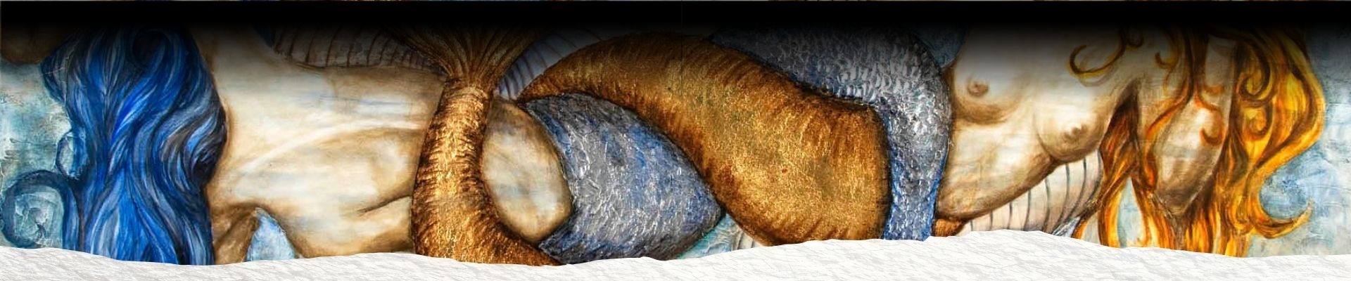 an abstract photo of a curved building with a blue sky in the background