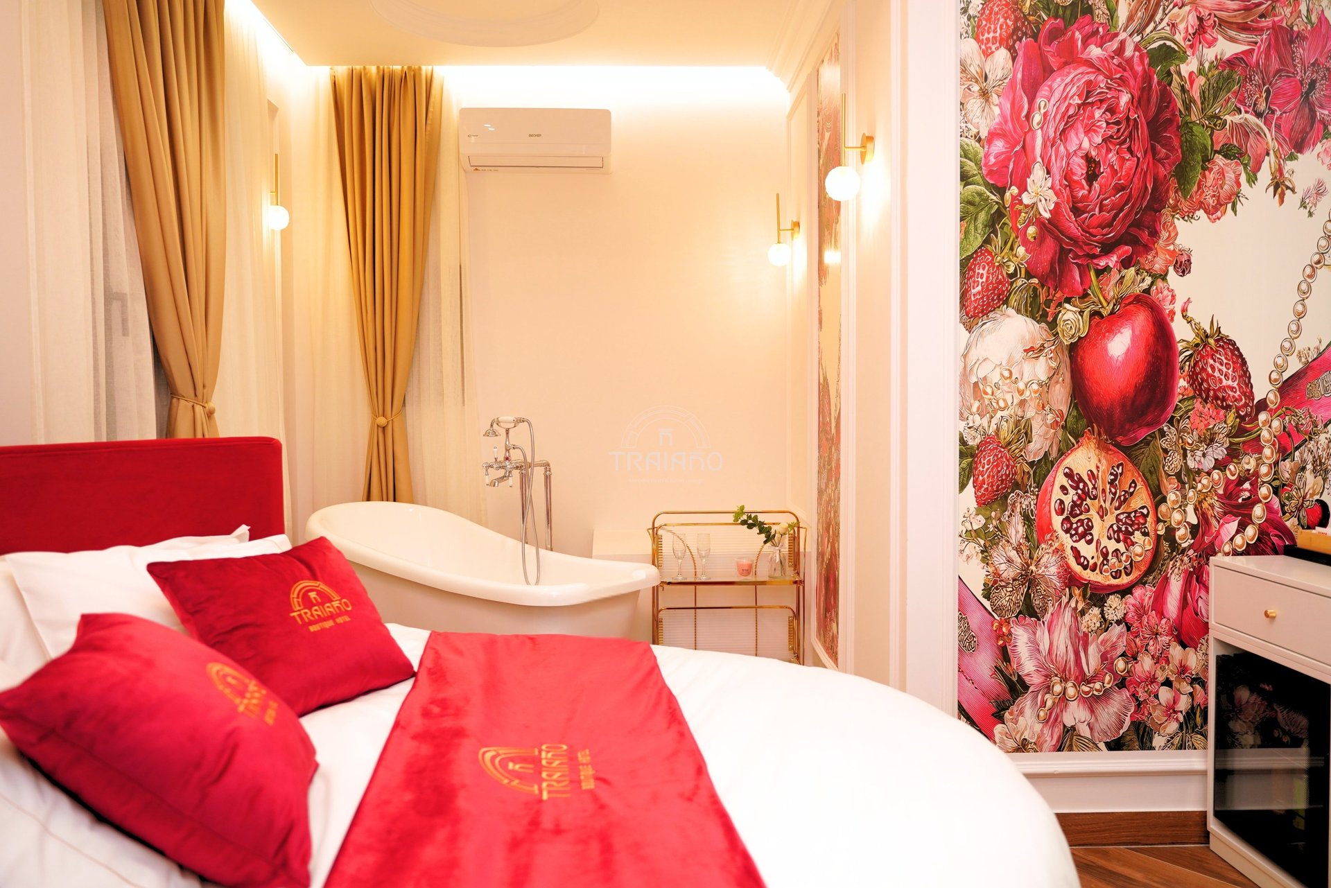 an abstract photo of a curved building with a blue sky in the background