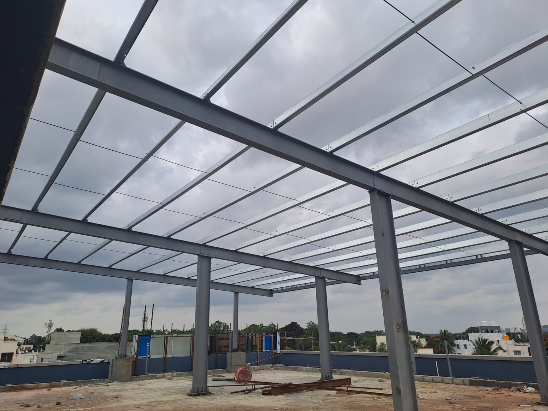 blue and white roof tiles