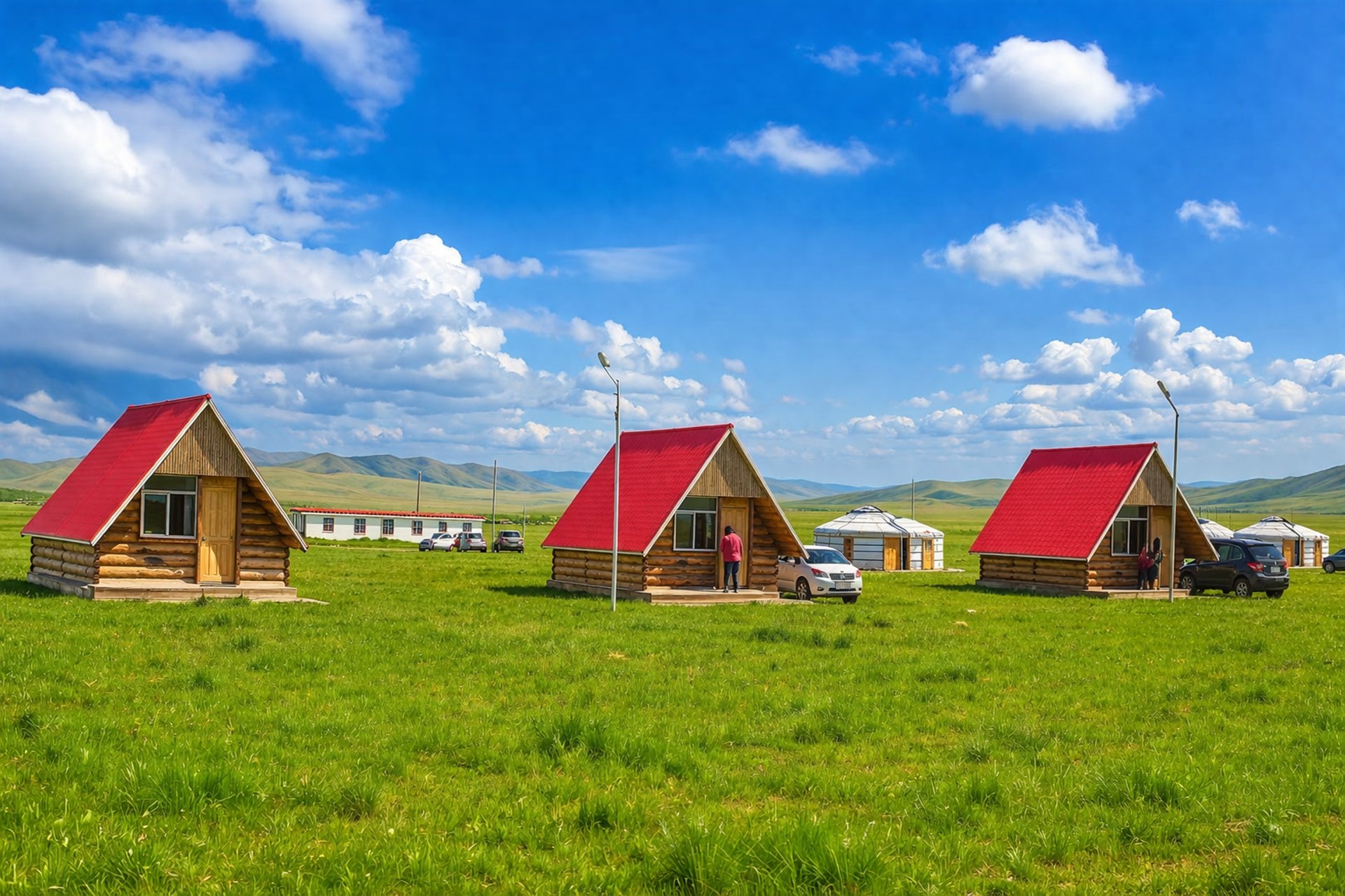 person standing beside tent