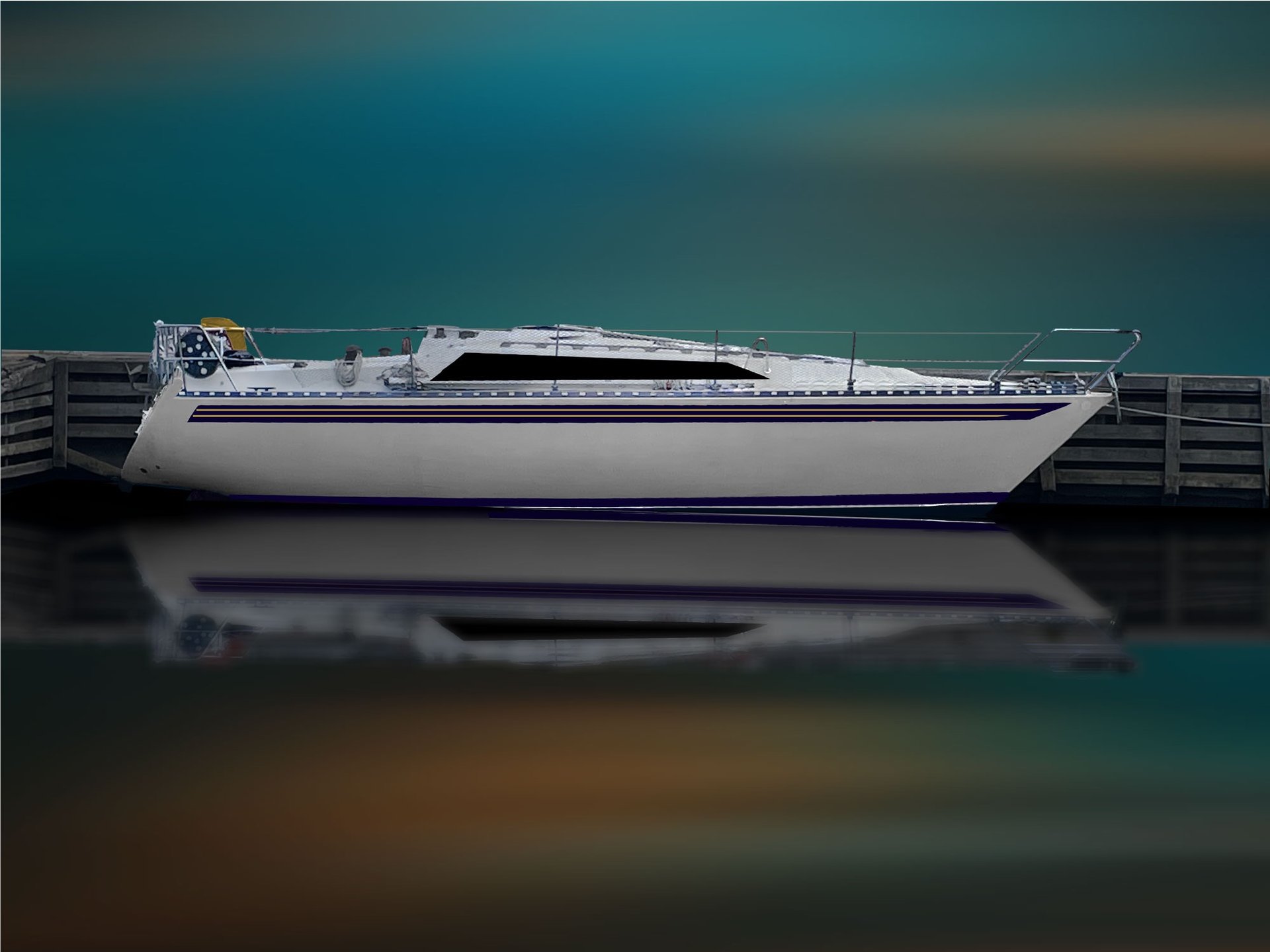 an abstract photo of a curved building with a blue sky in the background