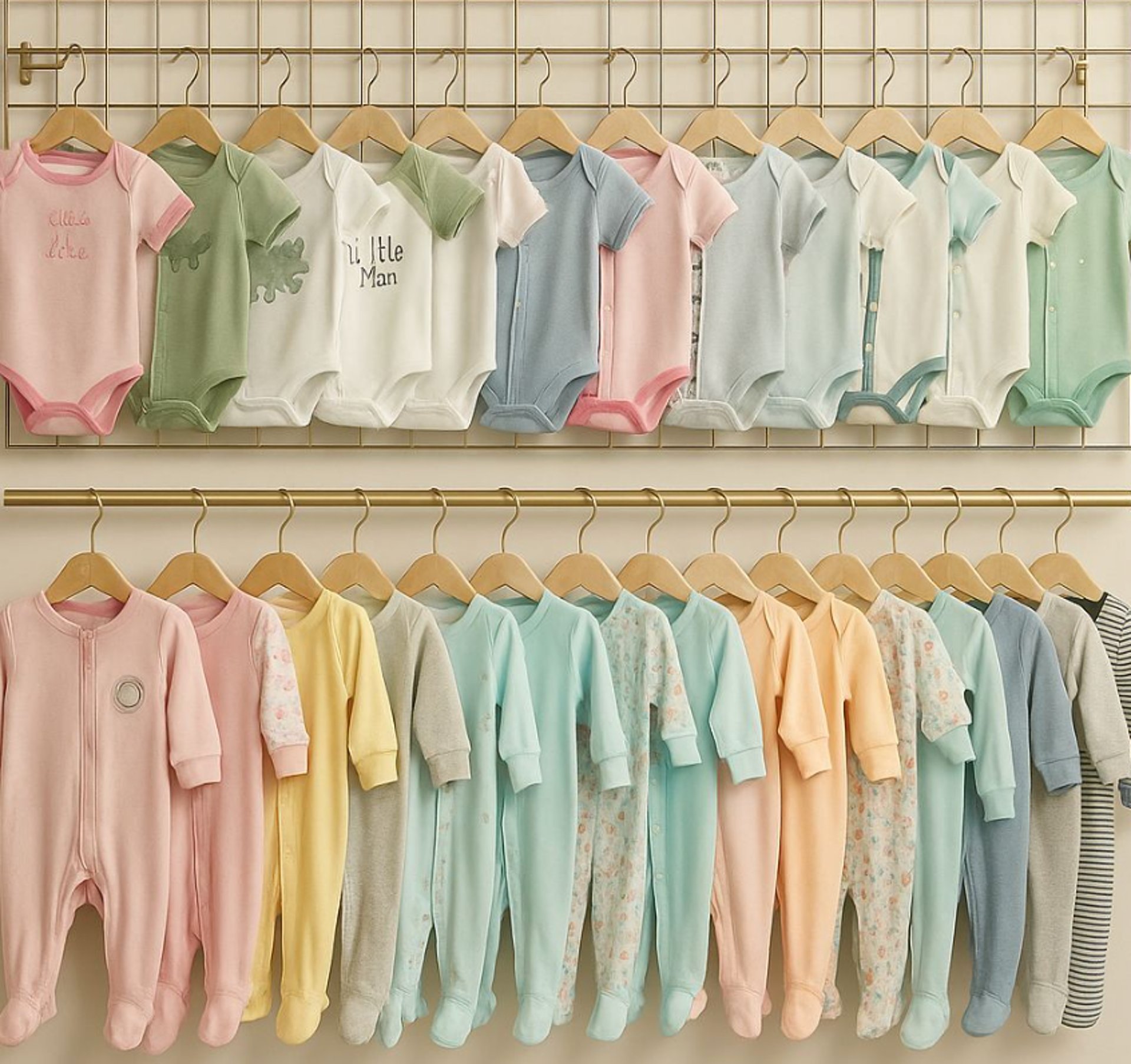 assorted-color clothes lot hanging on wooden wall rack