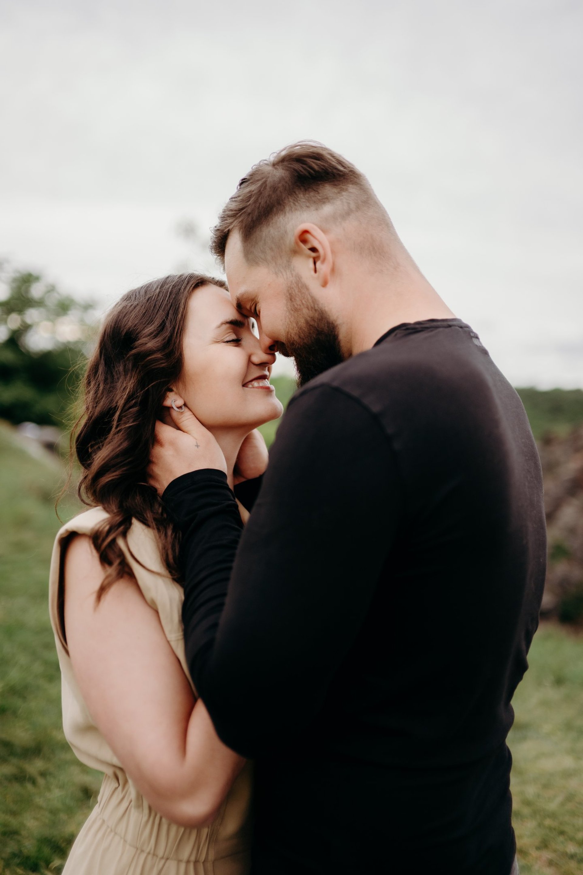 man and woman holding hands focus photo
