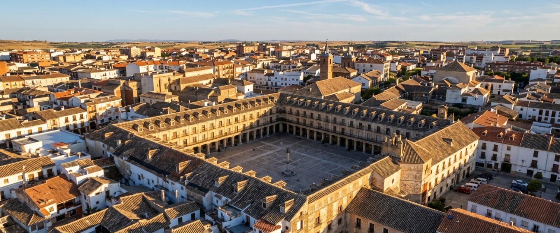 Vista aérea de Ocaña, Toledo, La Mesa de Ocaña