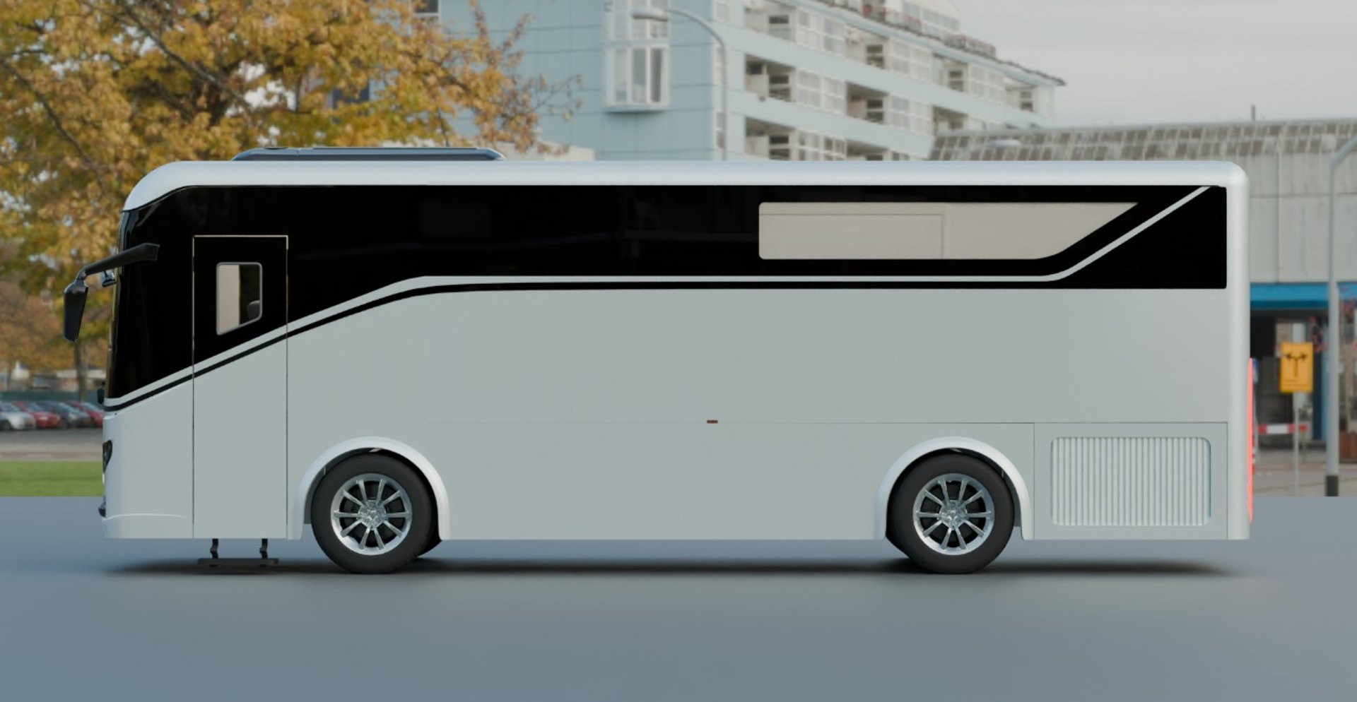 a green bus is driving through a tunnel