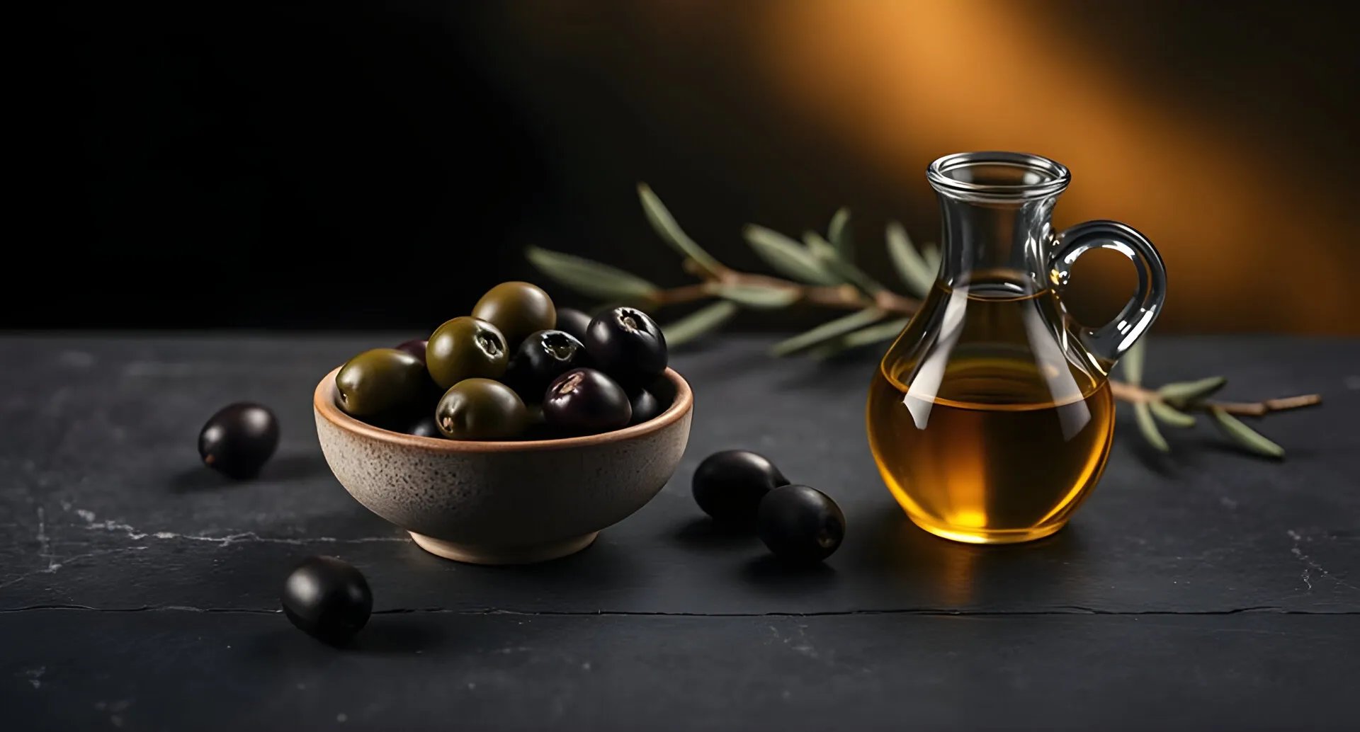 Griechisches Olivenoel und Oliven