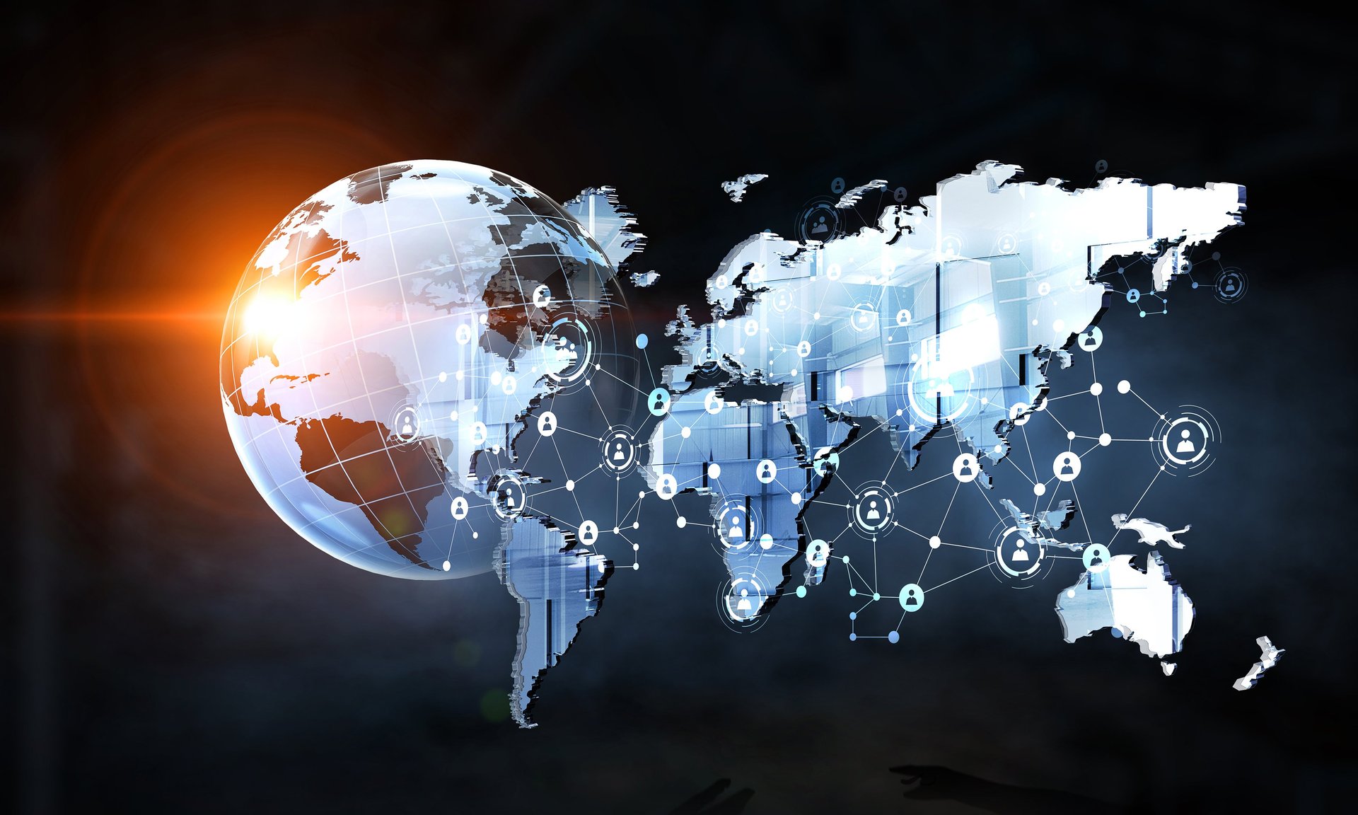 an abstract photo of a curved building with a blue sky in the background