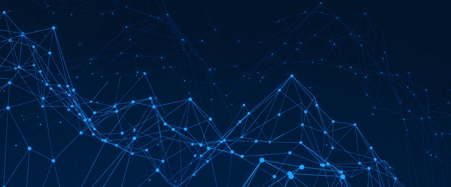 a blue background with lines and dots