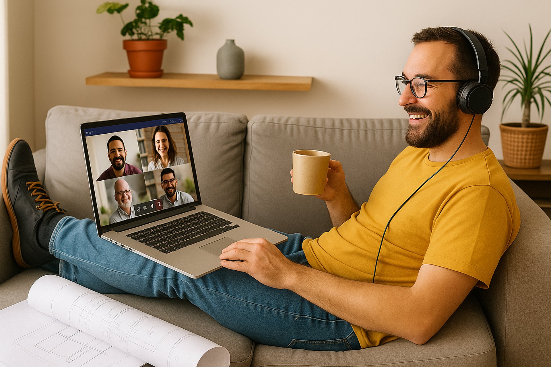 an abstract photo of a curved building with a blue sky in the background