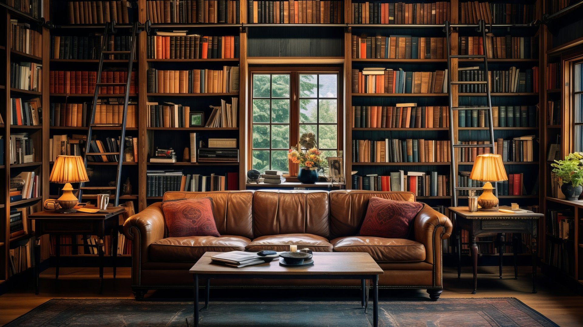 black and brown leather padded tub sofa