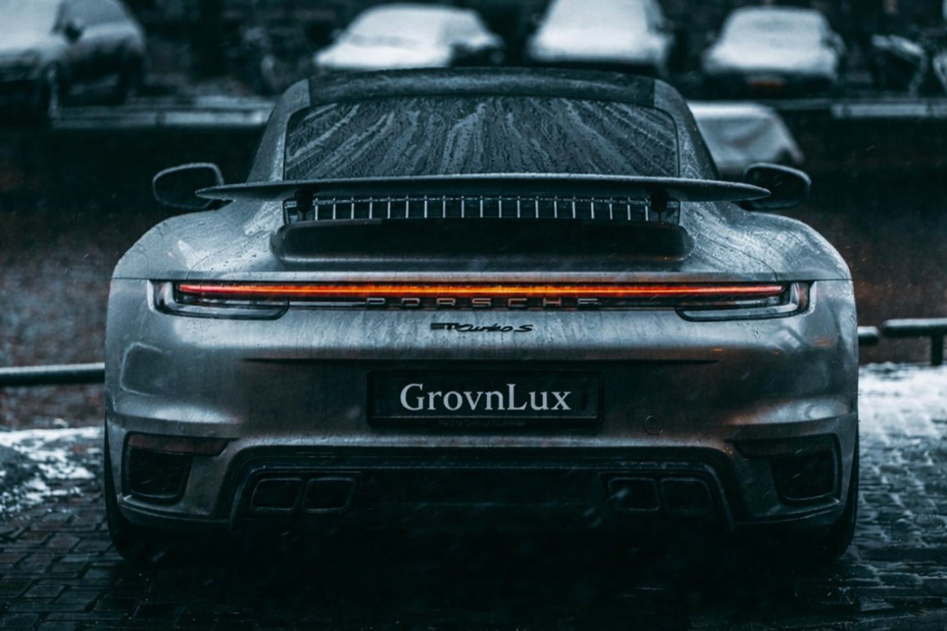 black car in grayscale photography