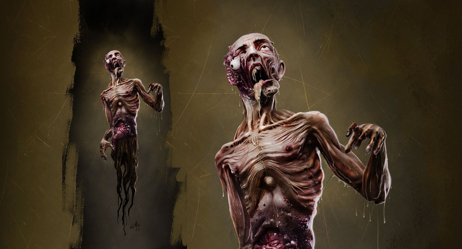 an abstract photo of a curved building with a blue sky in the background