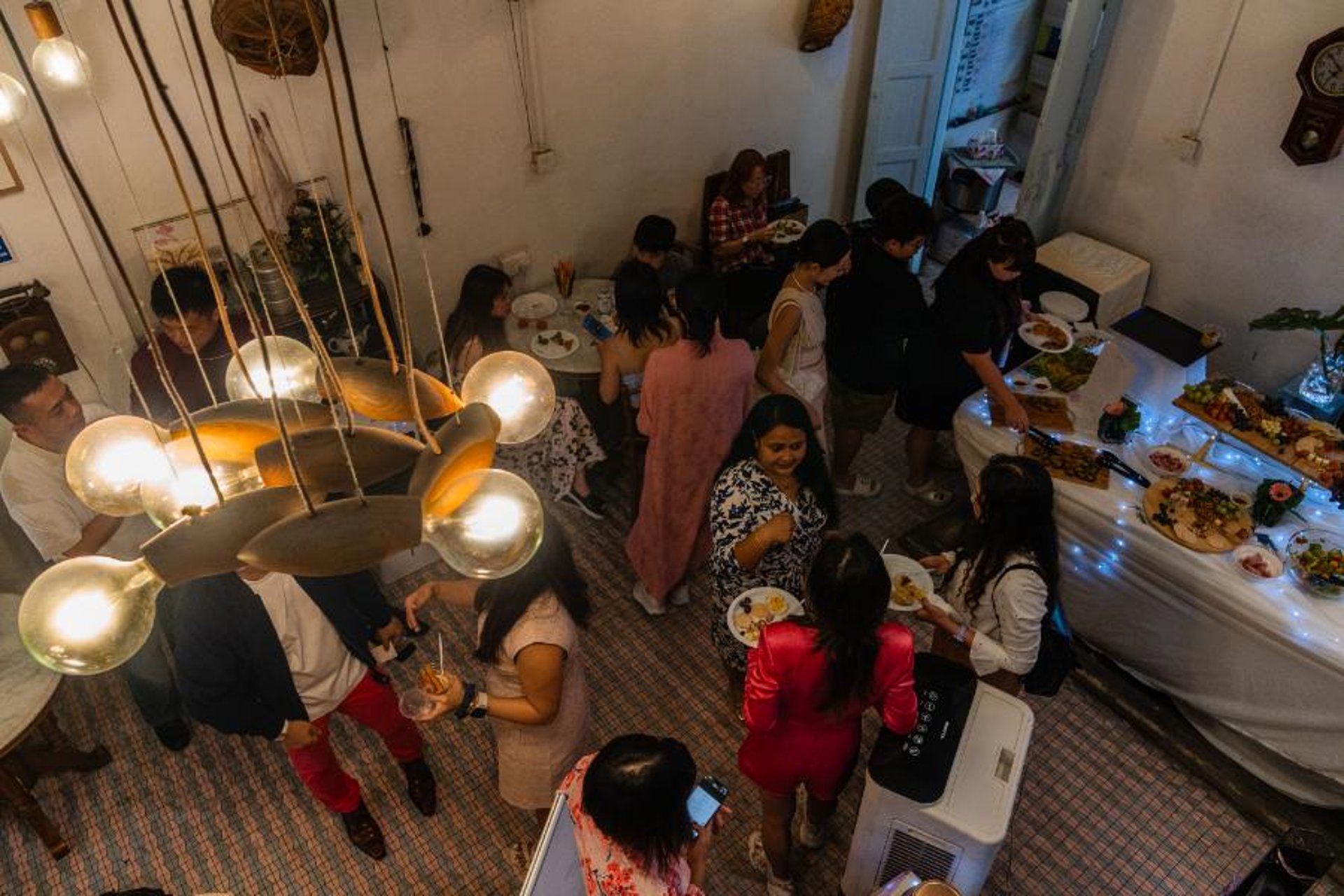an abstract photo of a curved building with a blue sky in the background