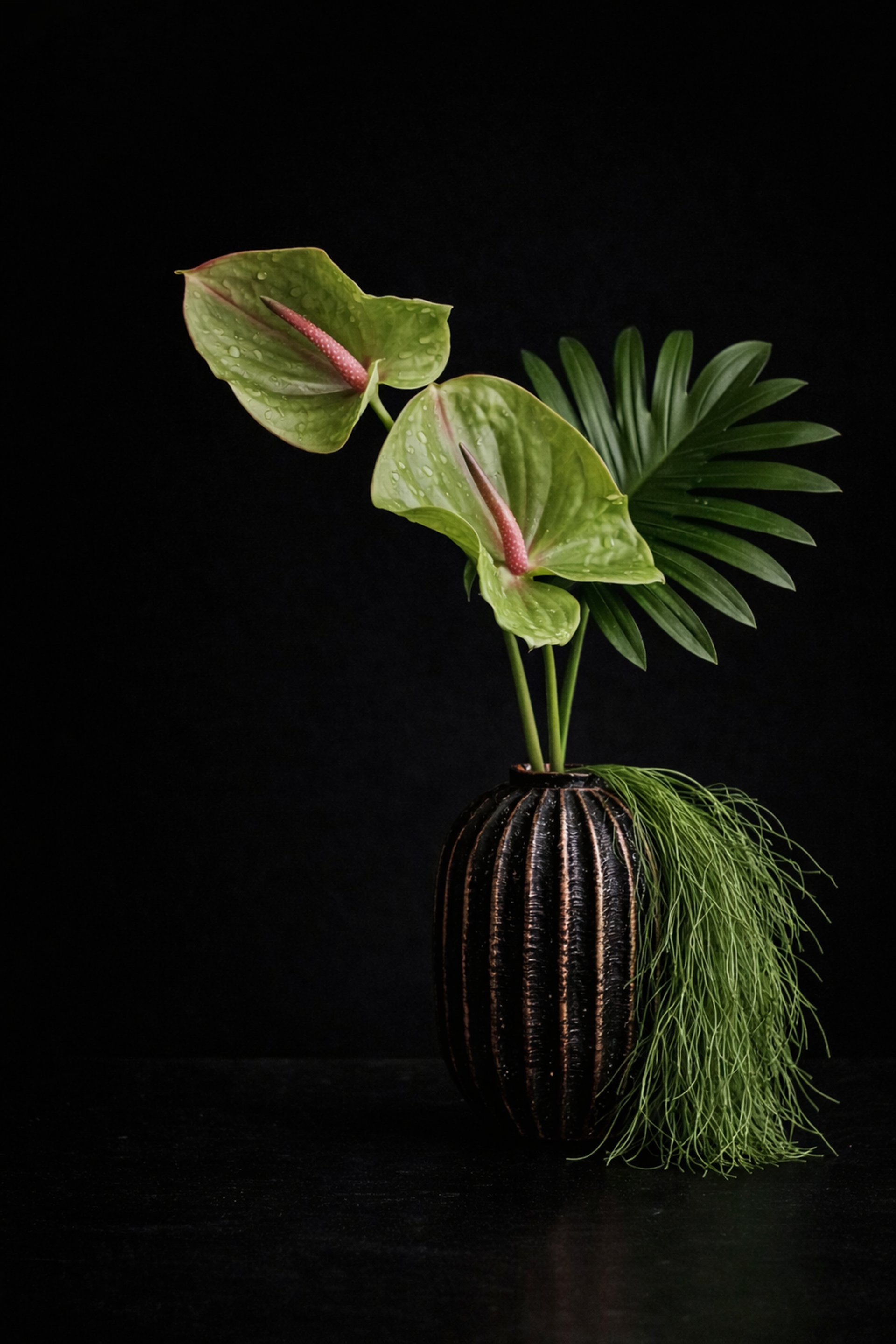 red and green flower petals on brown paper bag
