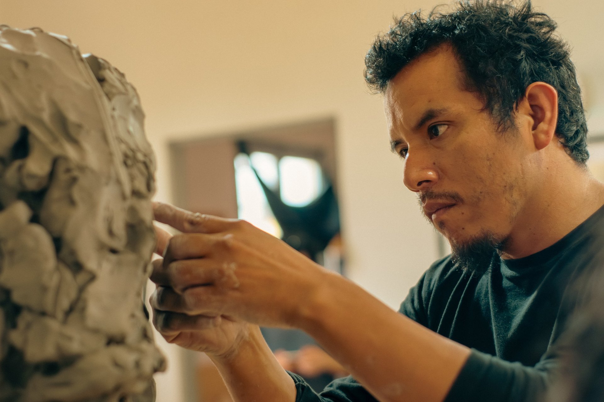 black blue and yellow textile