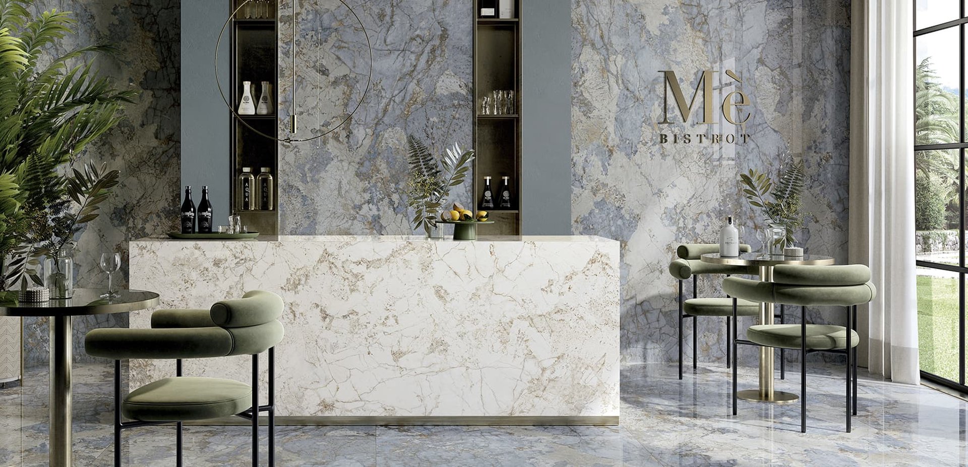 an abstract photo of a curved building with a blue sky in the background