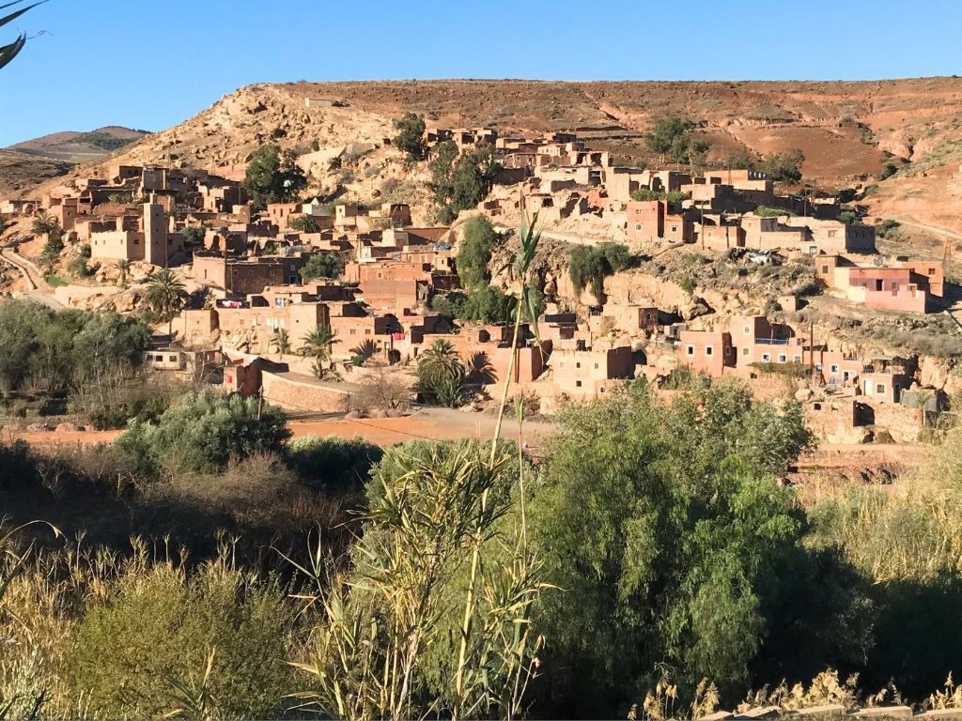A sprawling Berber village built into the side of a mountain