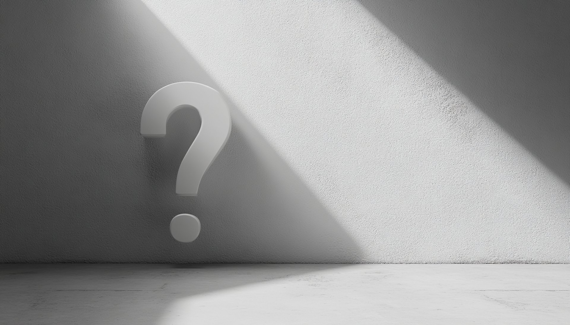 a blue question mark on a pink background