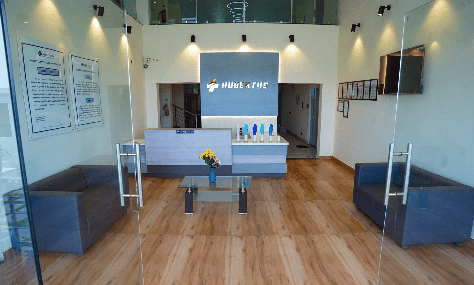 an abstract photo of a curved building with a blue sky in the background