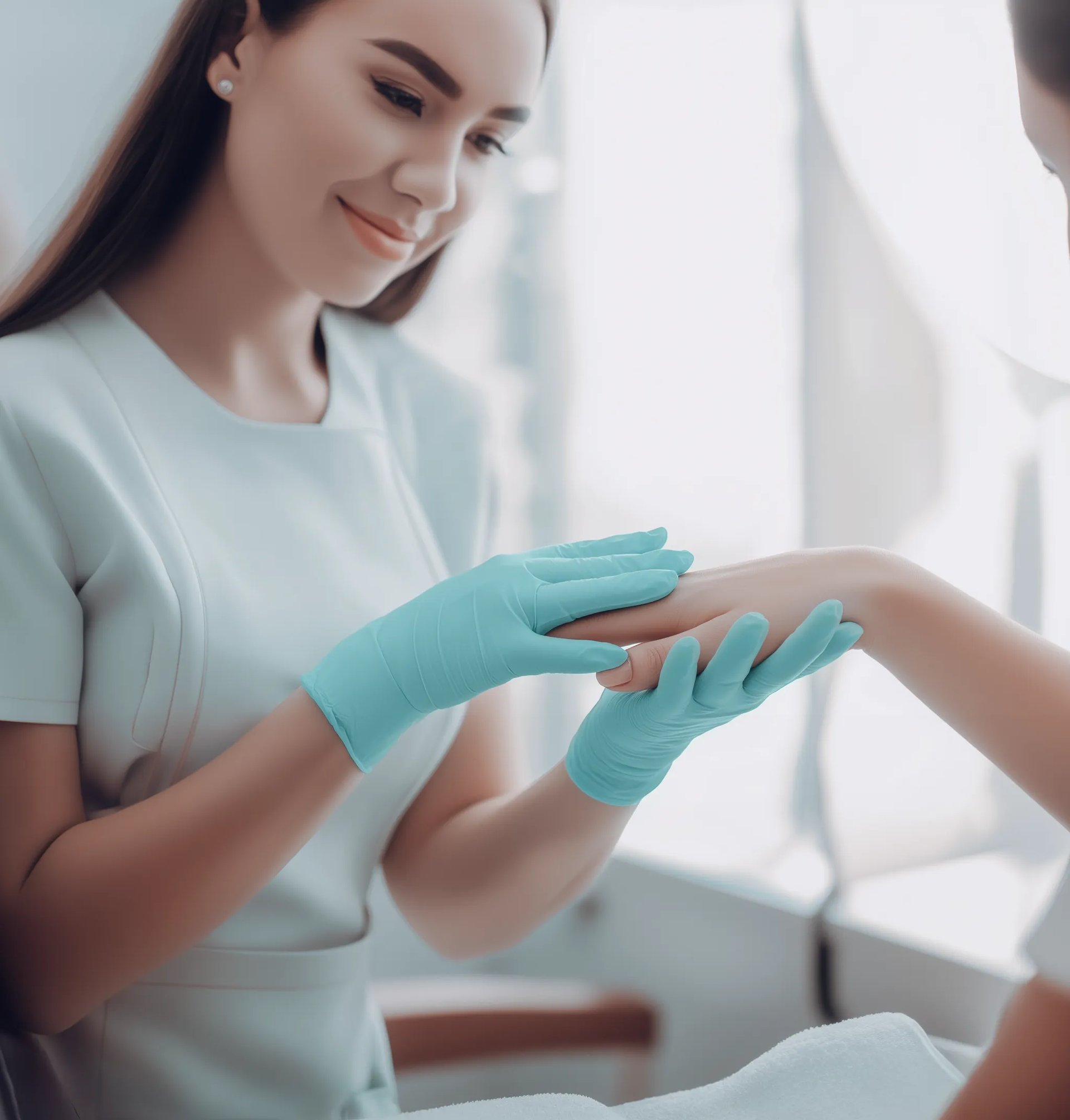 an abstract photo of a curved building with a blue sky in the background