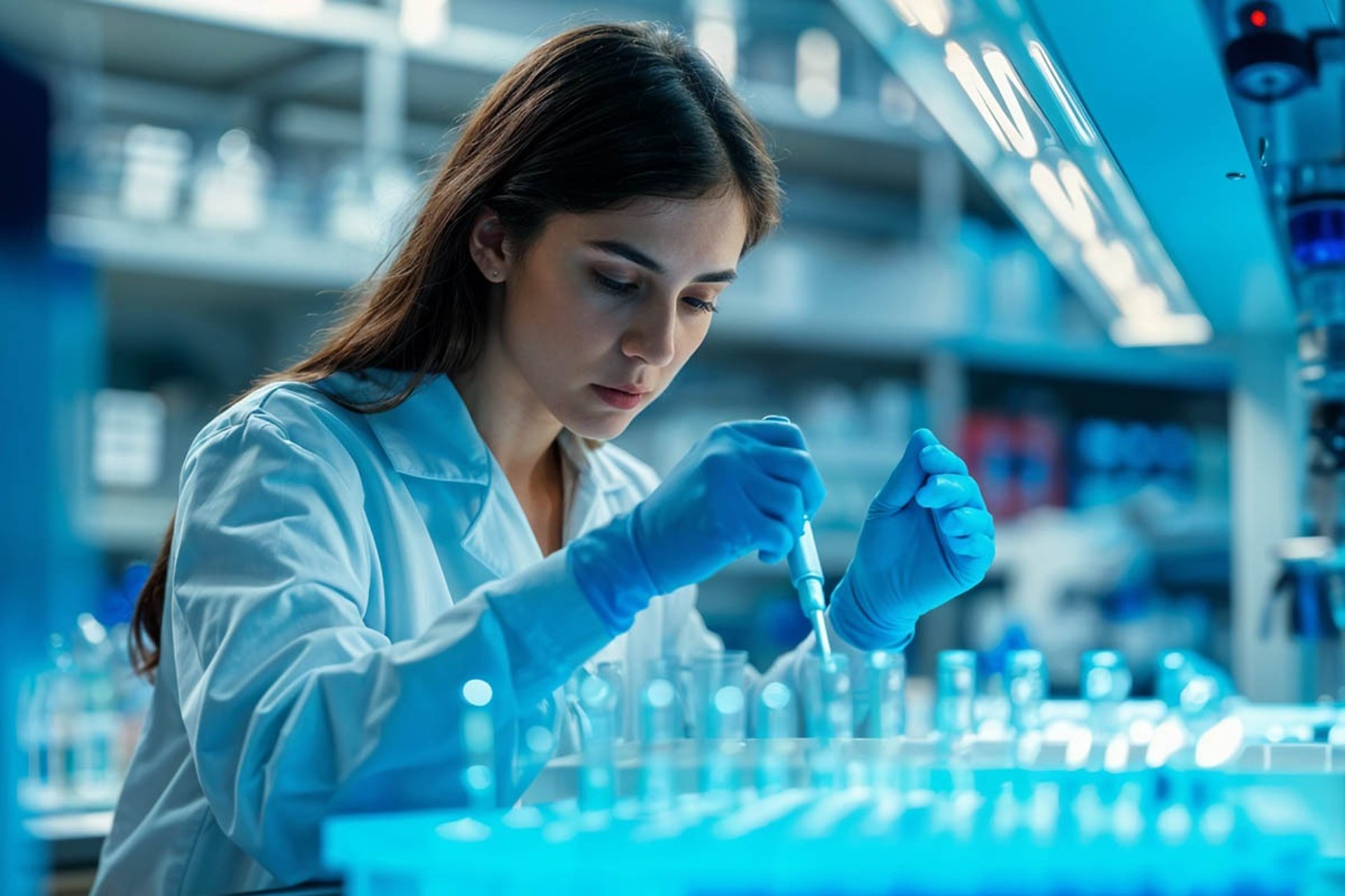 Rows of lab tubes sit in a tray.