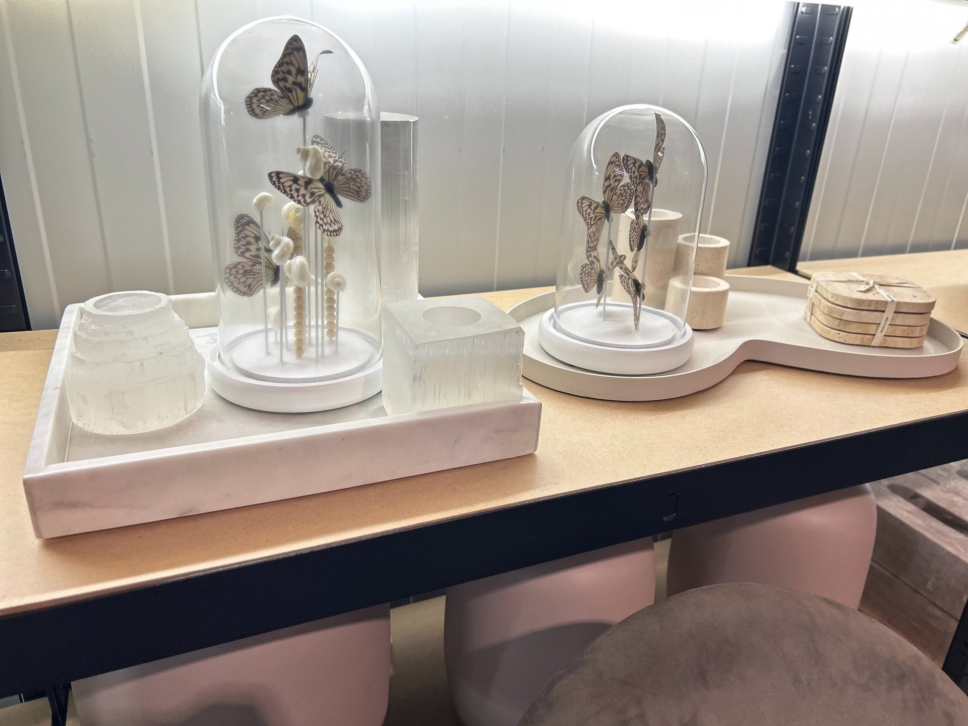 white textile on brown wooden table