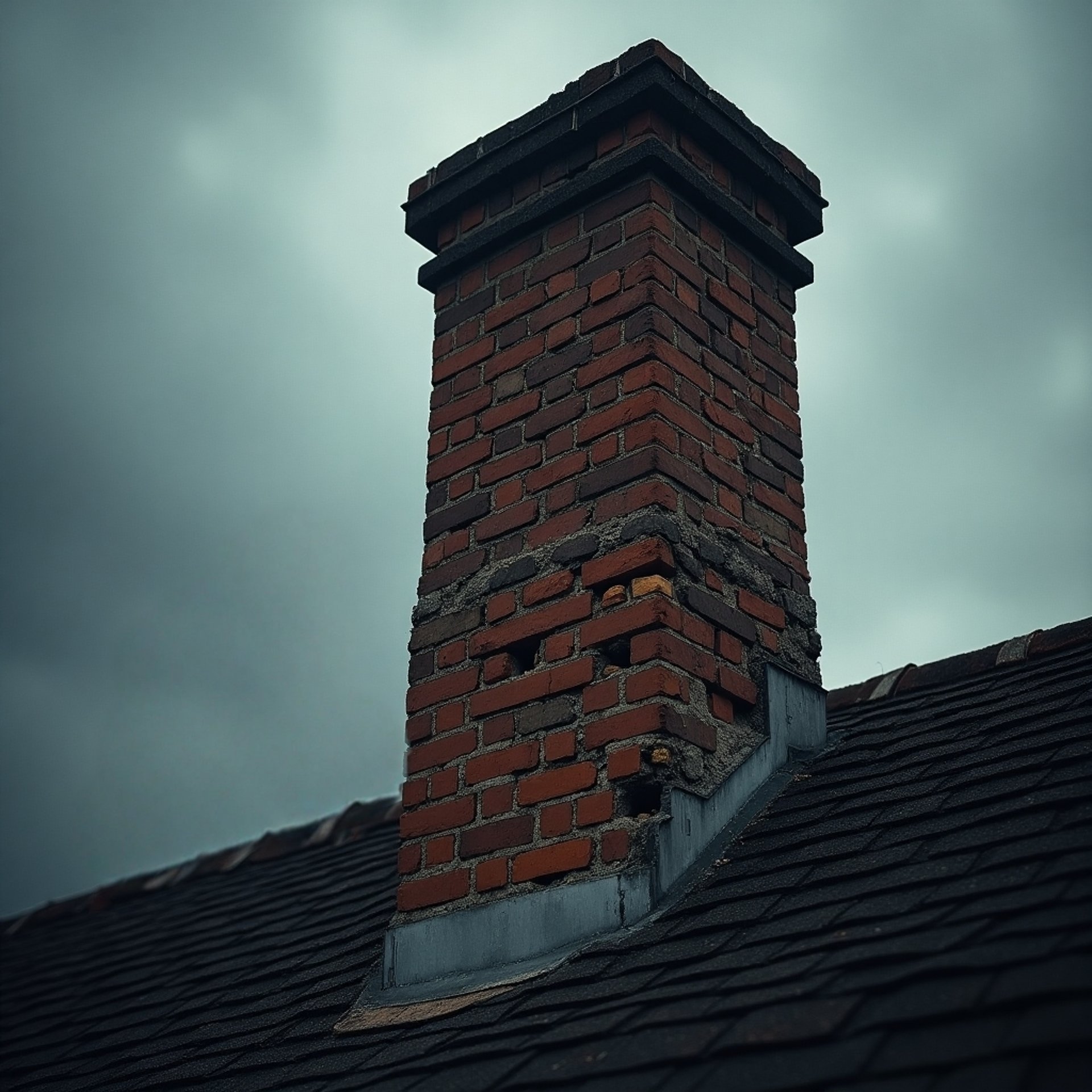 chimney in need of repair in Lake Geneva, Wisconsin