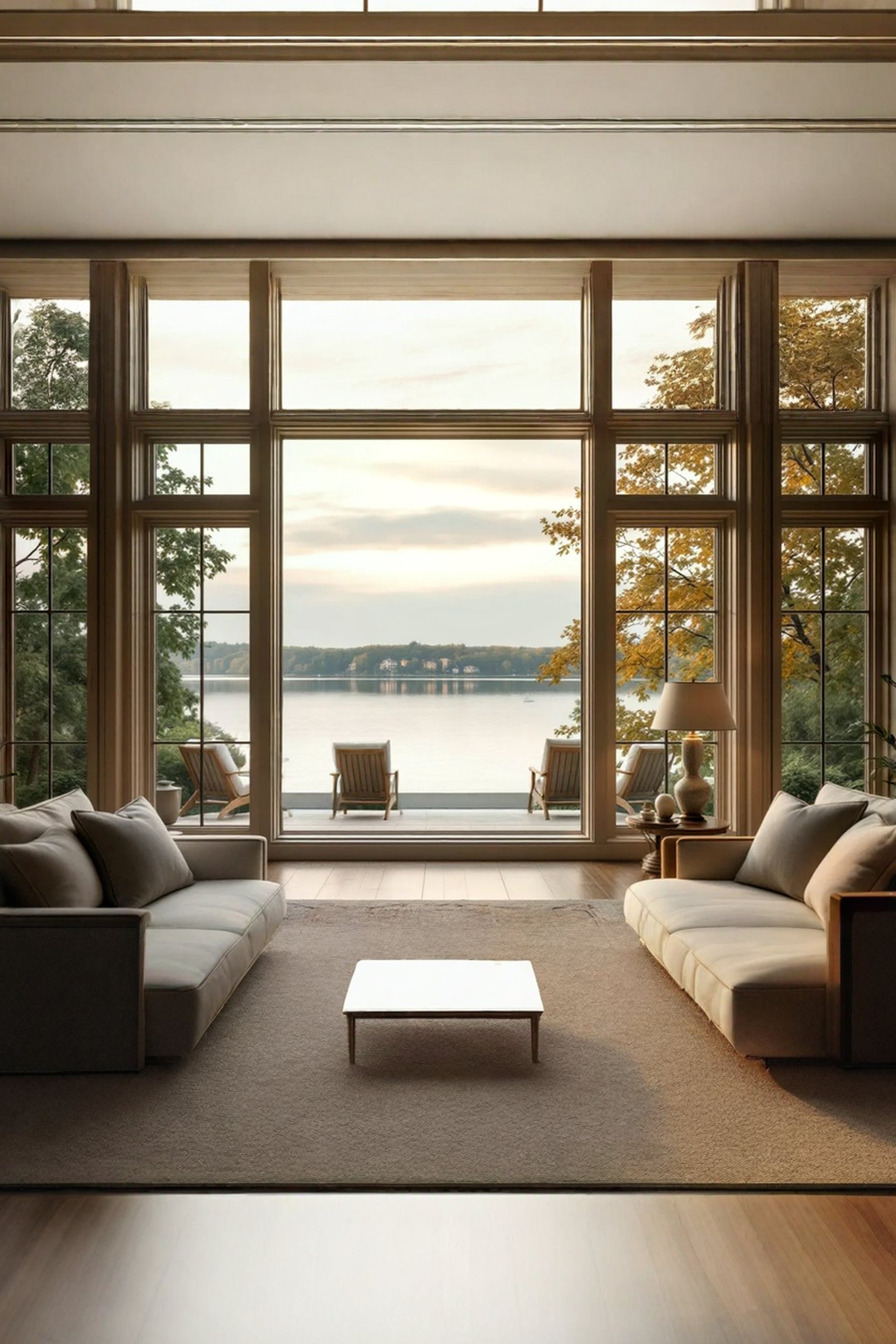 bucolic view of geneva lake Wisconsing of a relaxed homeowner
