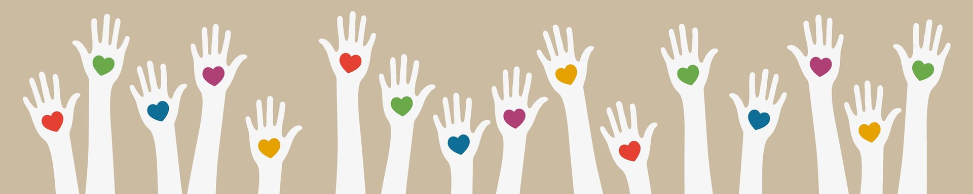 a group of people reaching out their hands