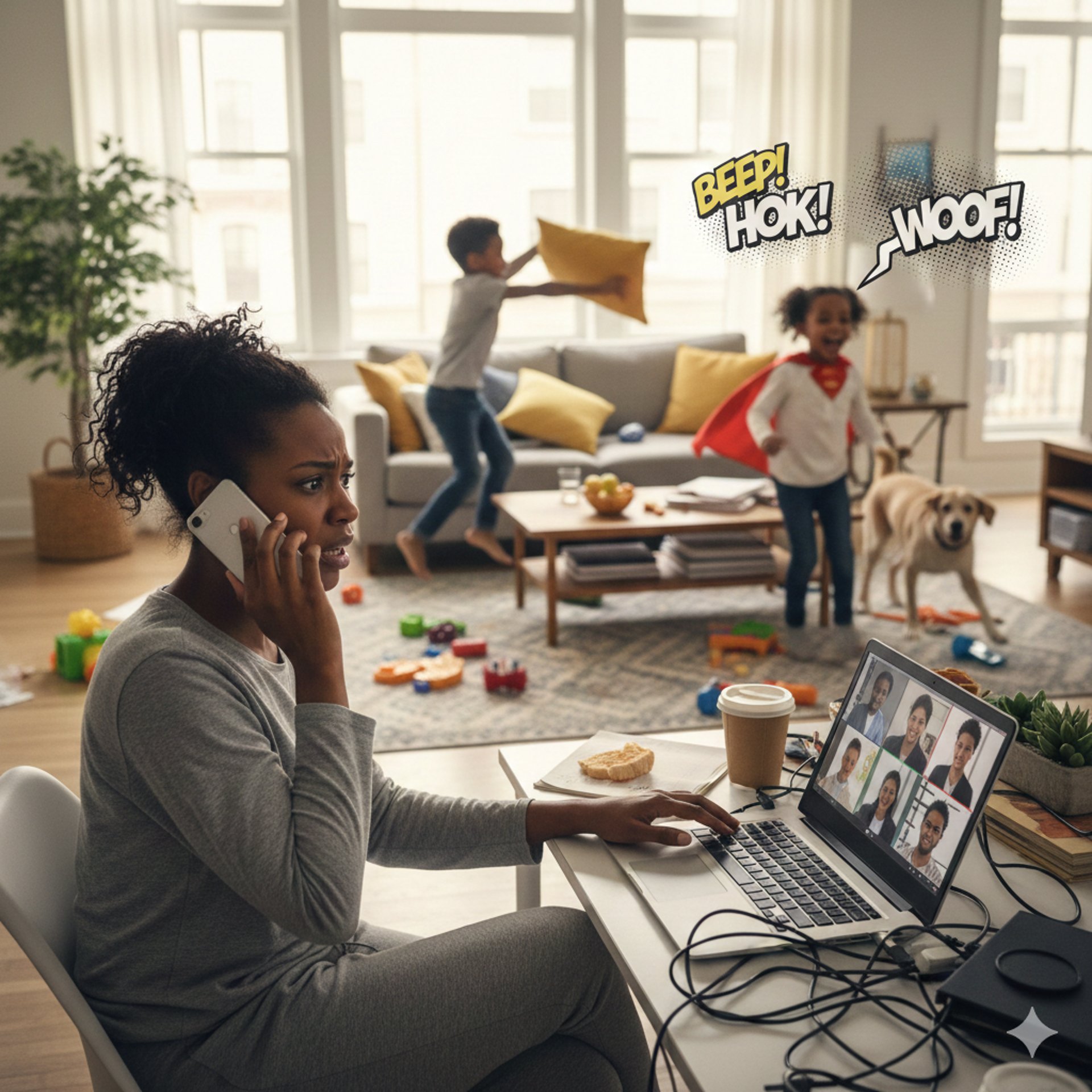 a woman sitting at a table with a laptop in front of her