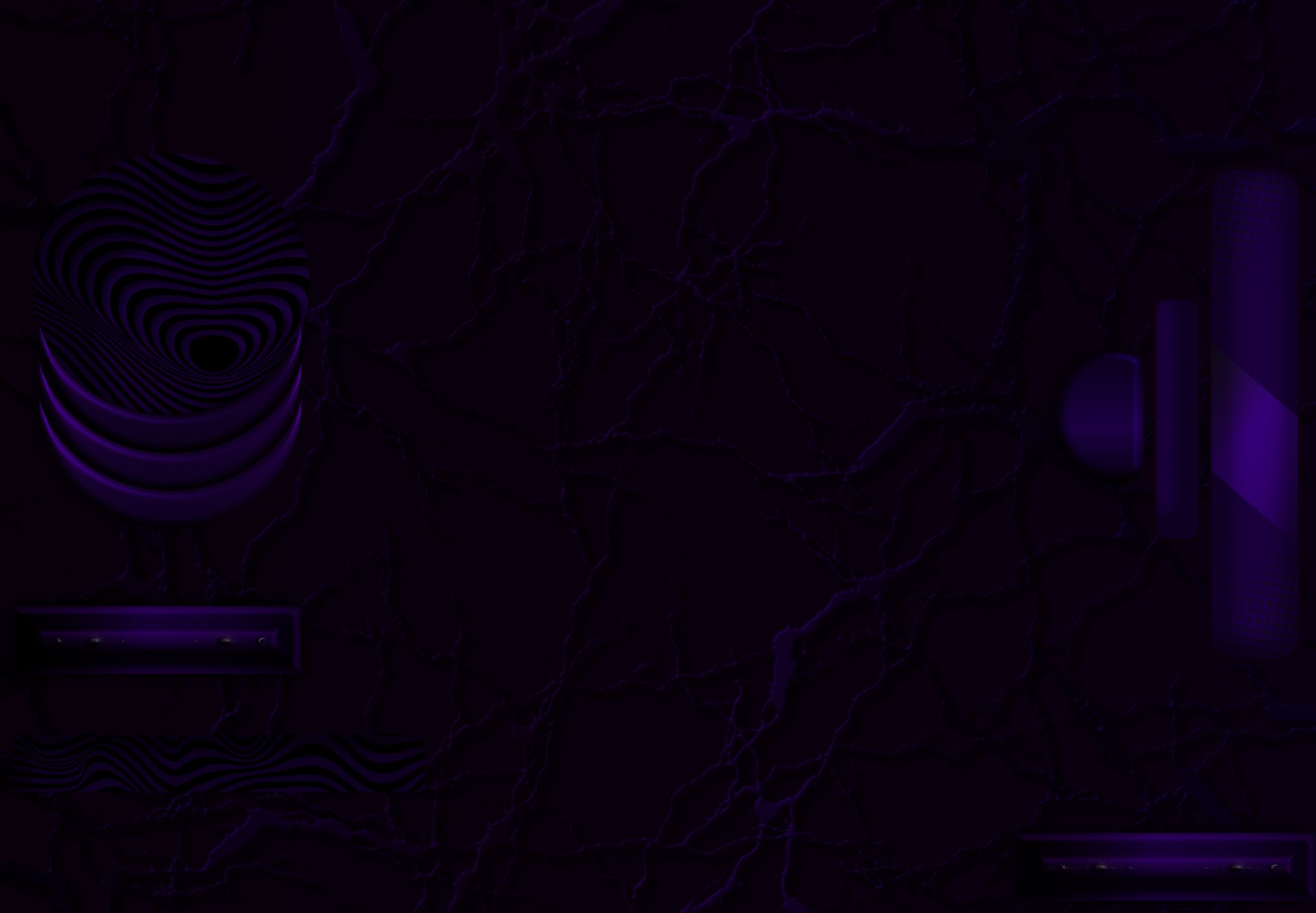 a black and purple background with a circular design