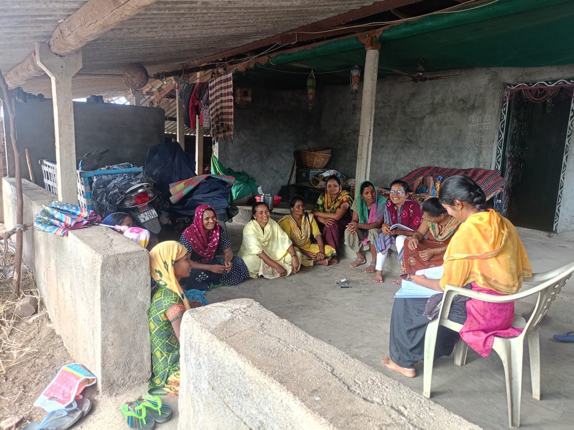 an abstract photo of a curved building with a blue sky in the background