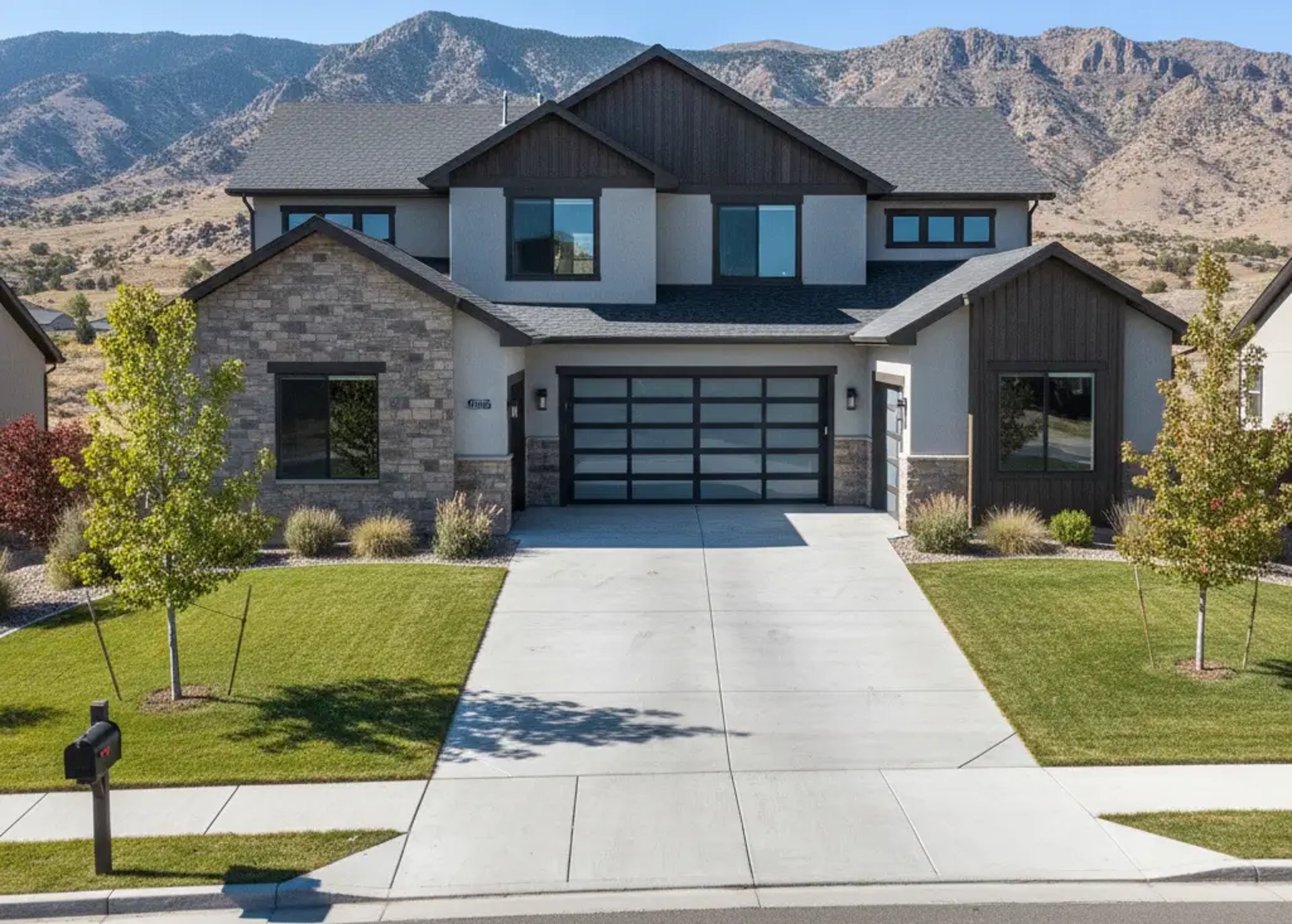 Eagle Mountain house with big concrete driveway